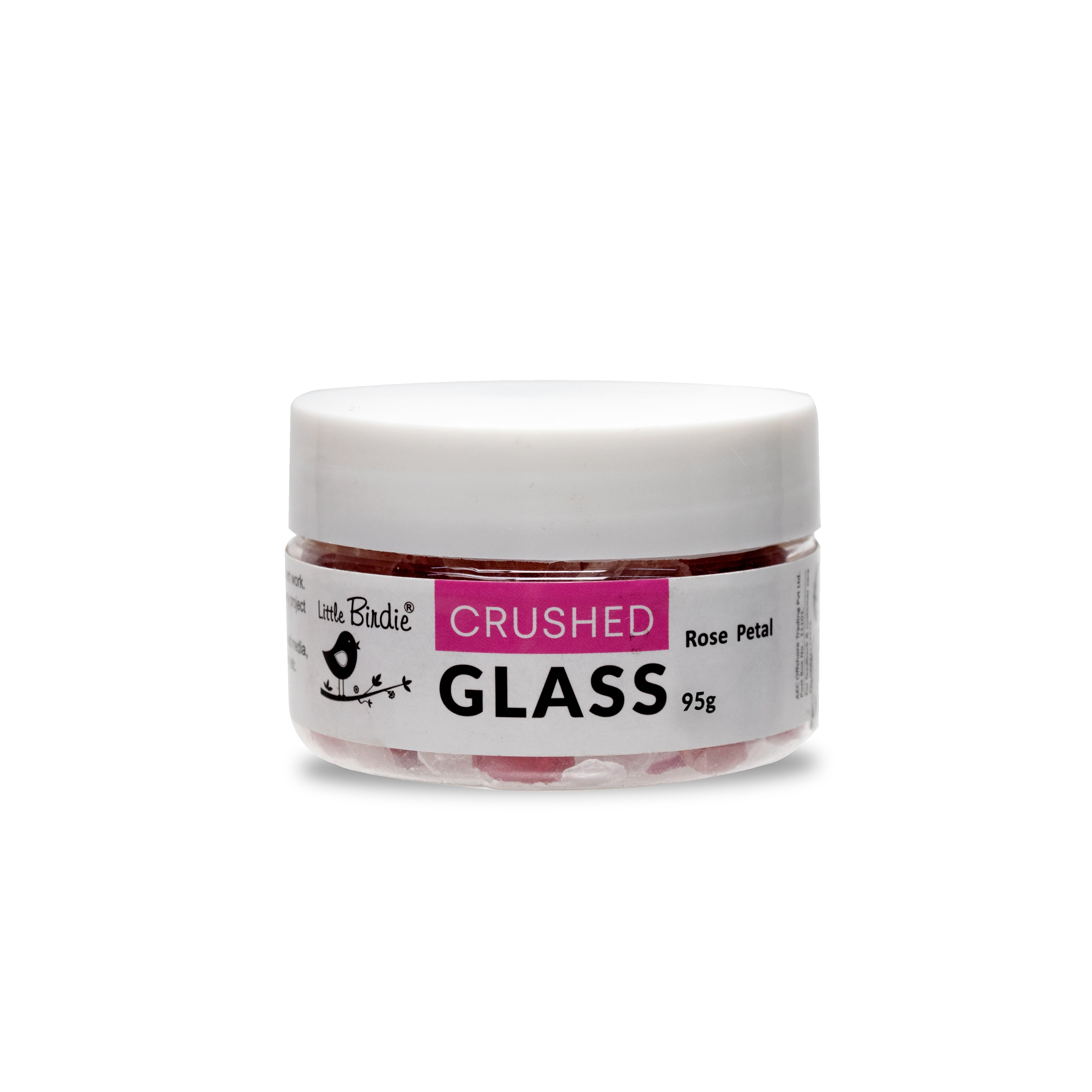 Crushed Glass Rose Petal 95G Bottle Lb