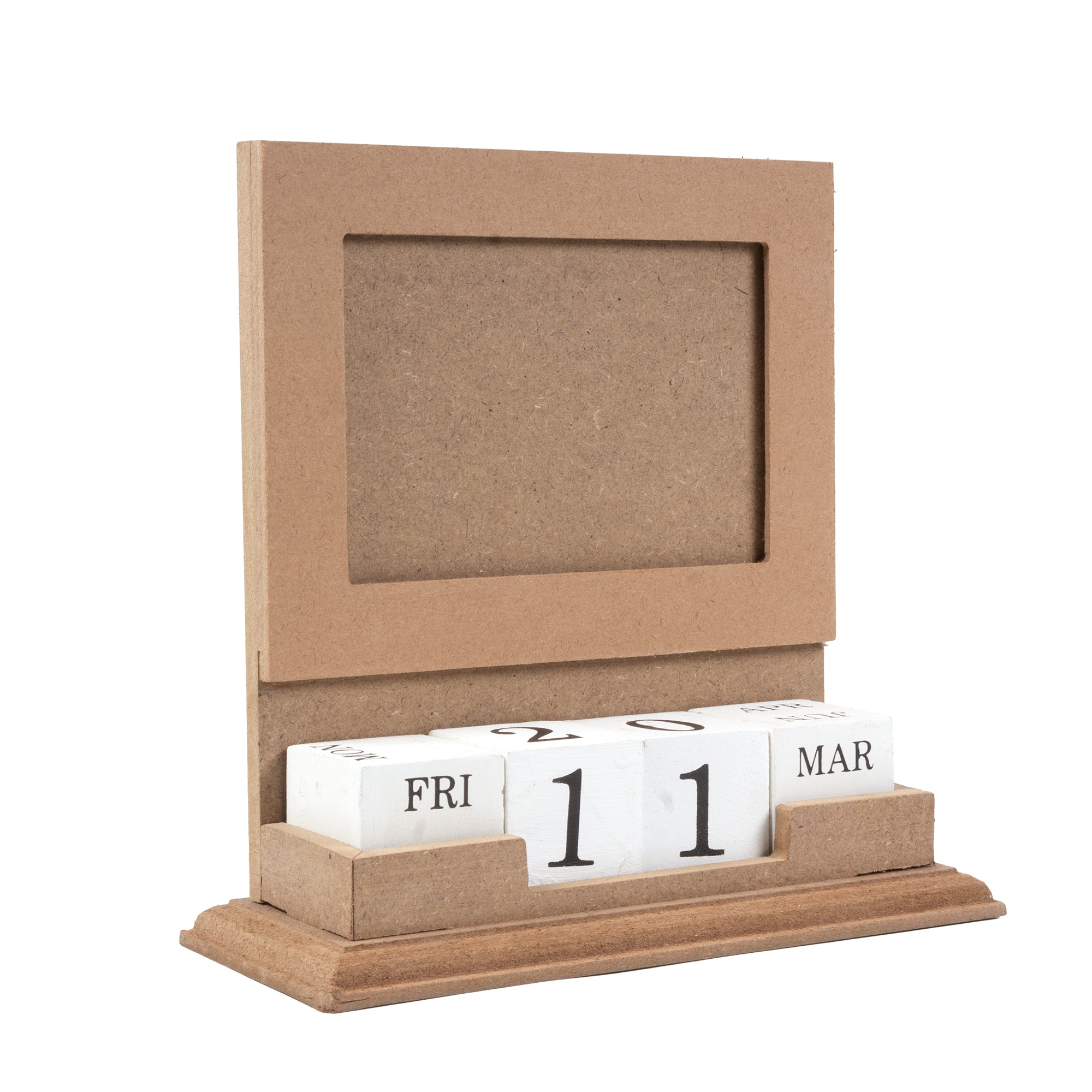 MDF Table Photo Frame with Calendar L7.2 X W7.2inch 1pc