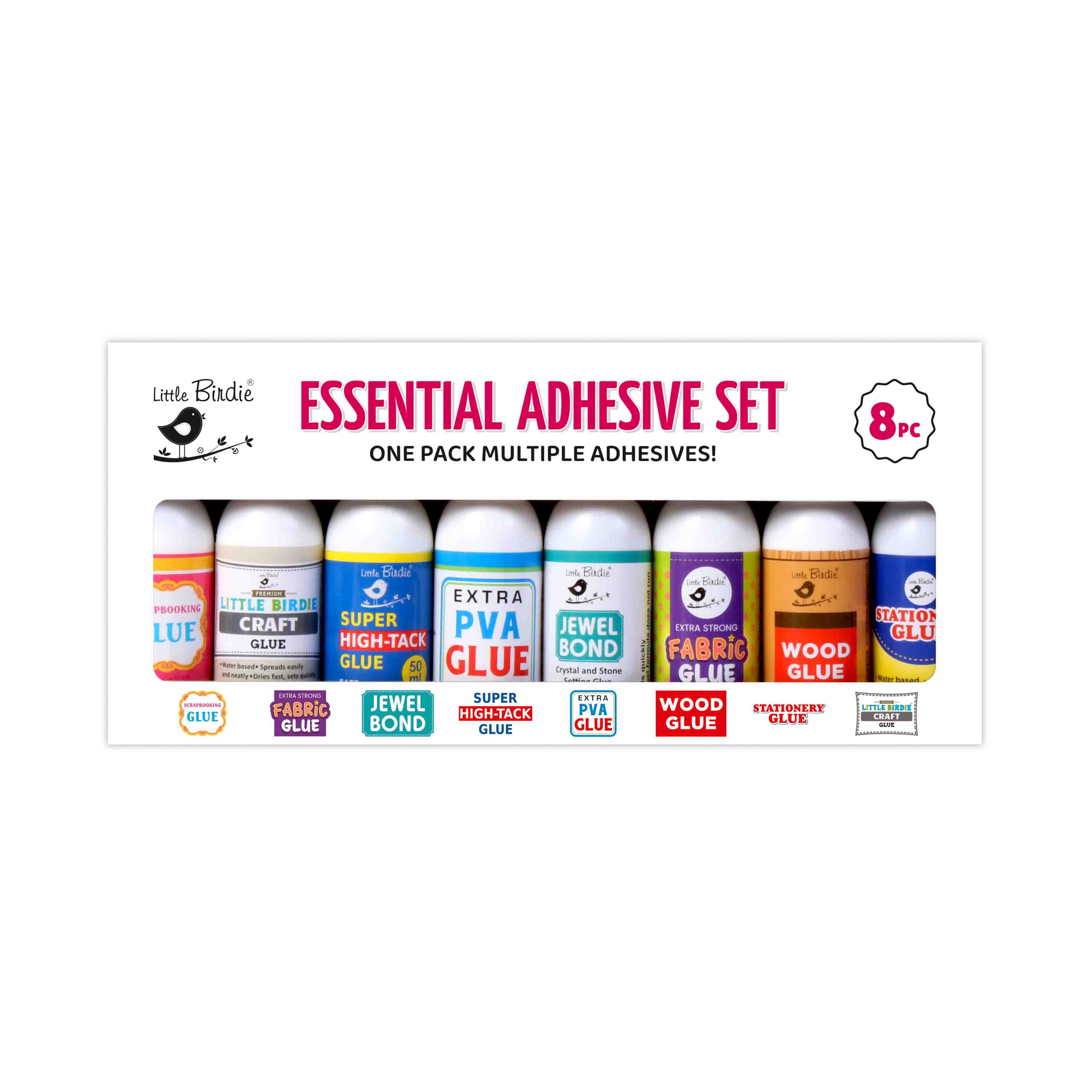 Essential Adhesive Set 50ml X 8 Bottles