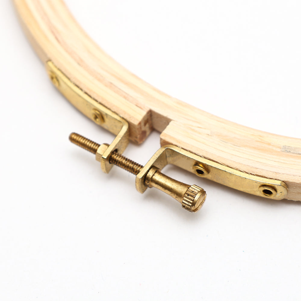 Pine Wooden Embroidery Hoops Oval With Brass Screw 10Inch 1 Pc