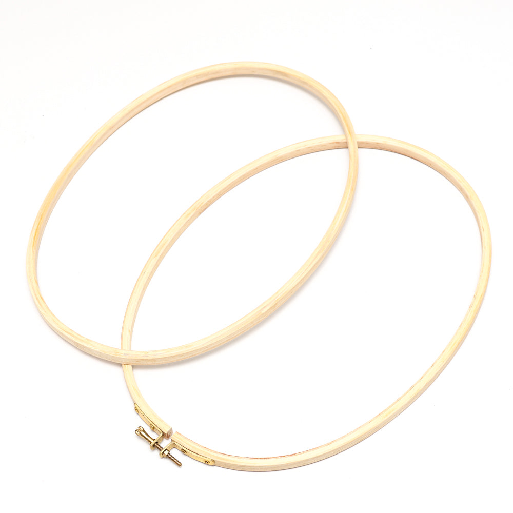 Pine Wooden Embroidery Hoops Oval With Brass Screw 10Inch 1 Pc