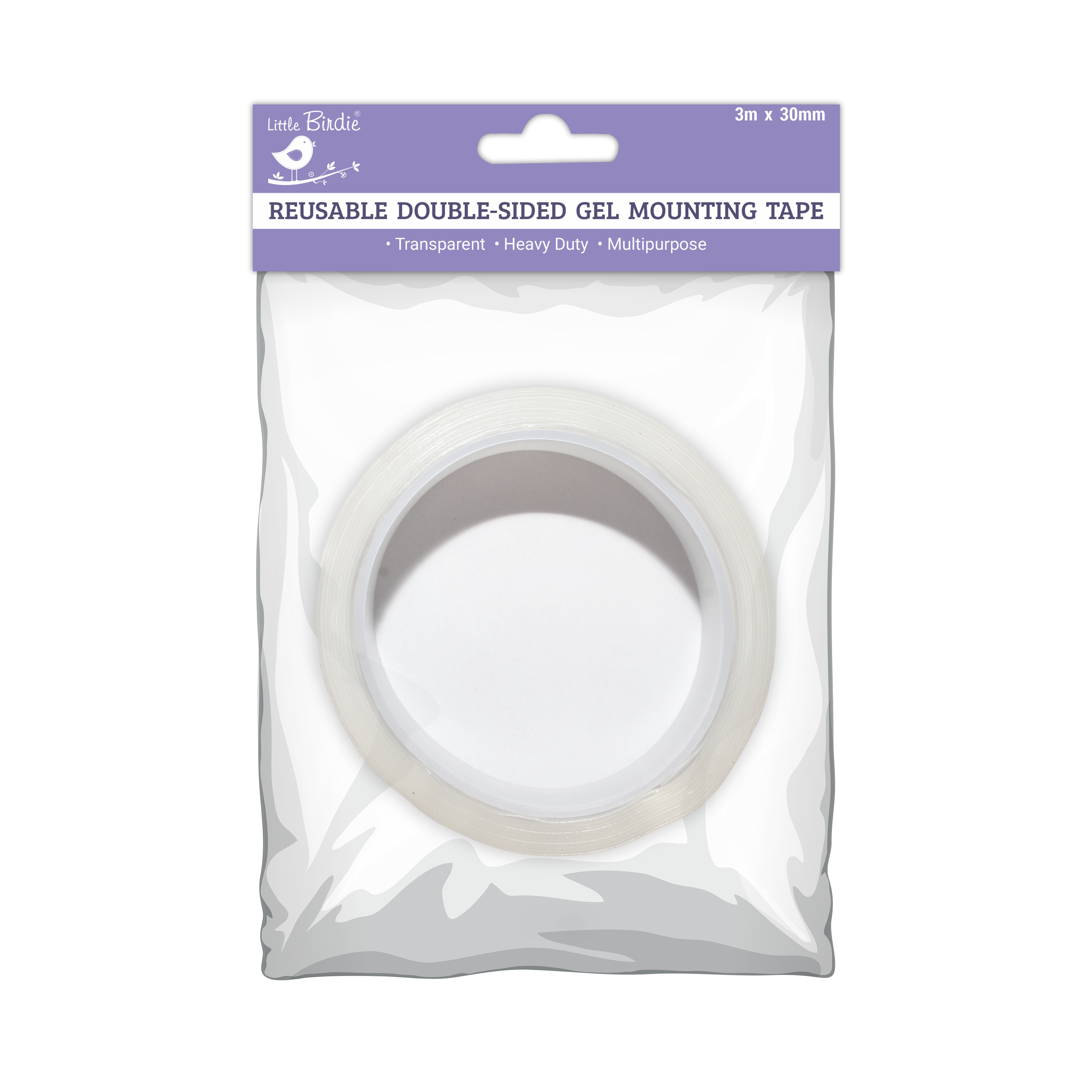 Reusable Double Sided Gel Mounting tape 30mm X 3 meter 1 Roll