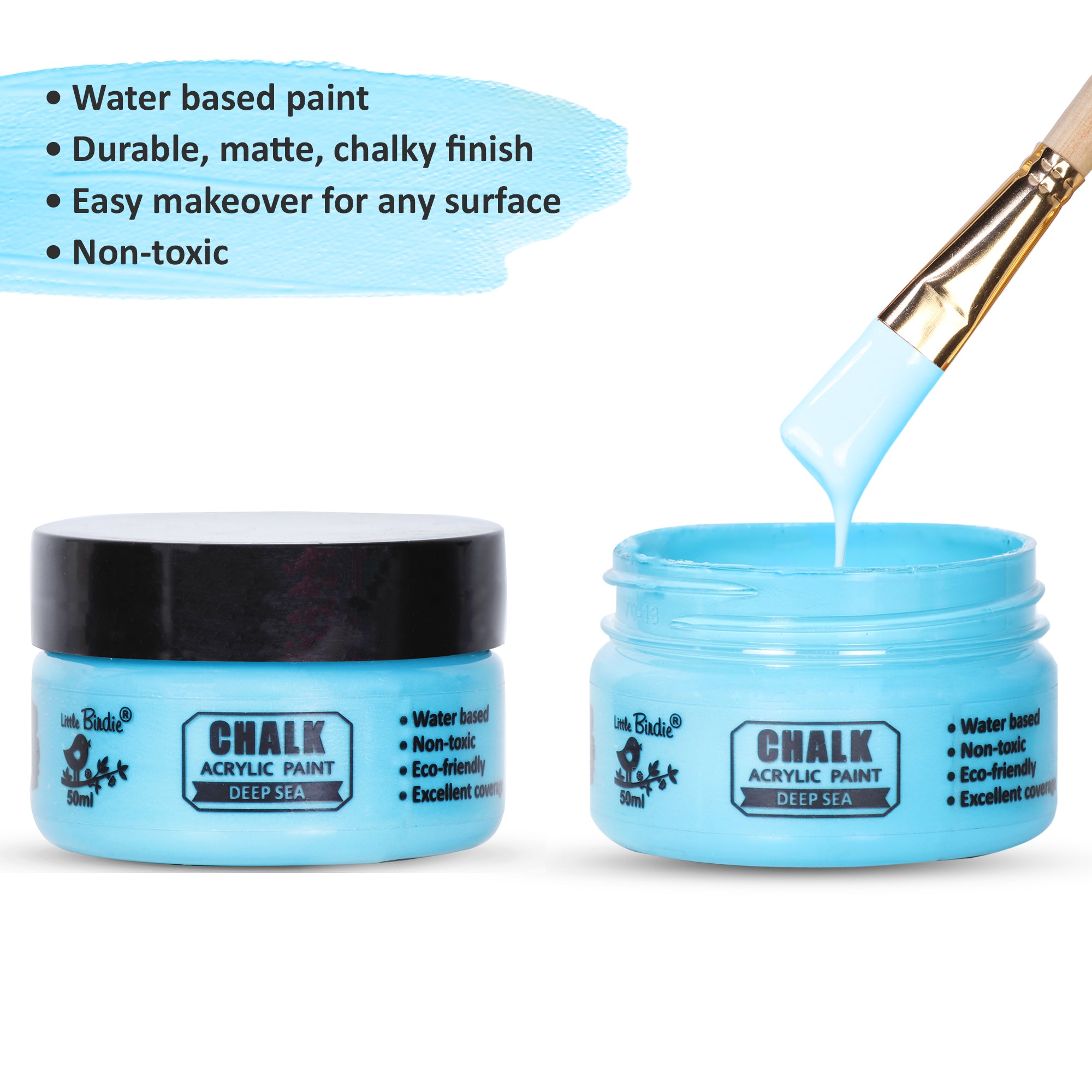 Home Decor Chalk Paint Deep Sea 50ml Bottle