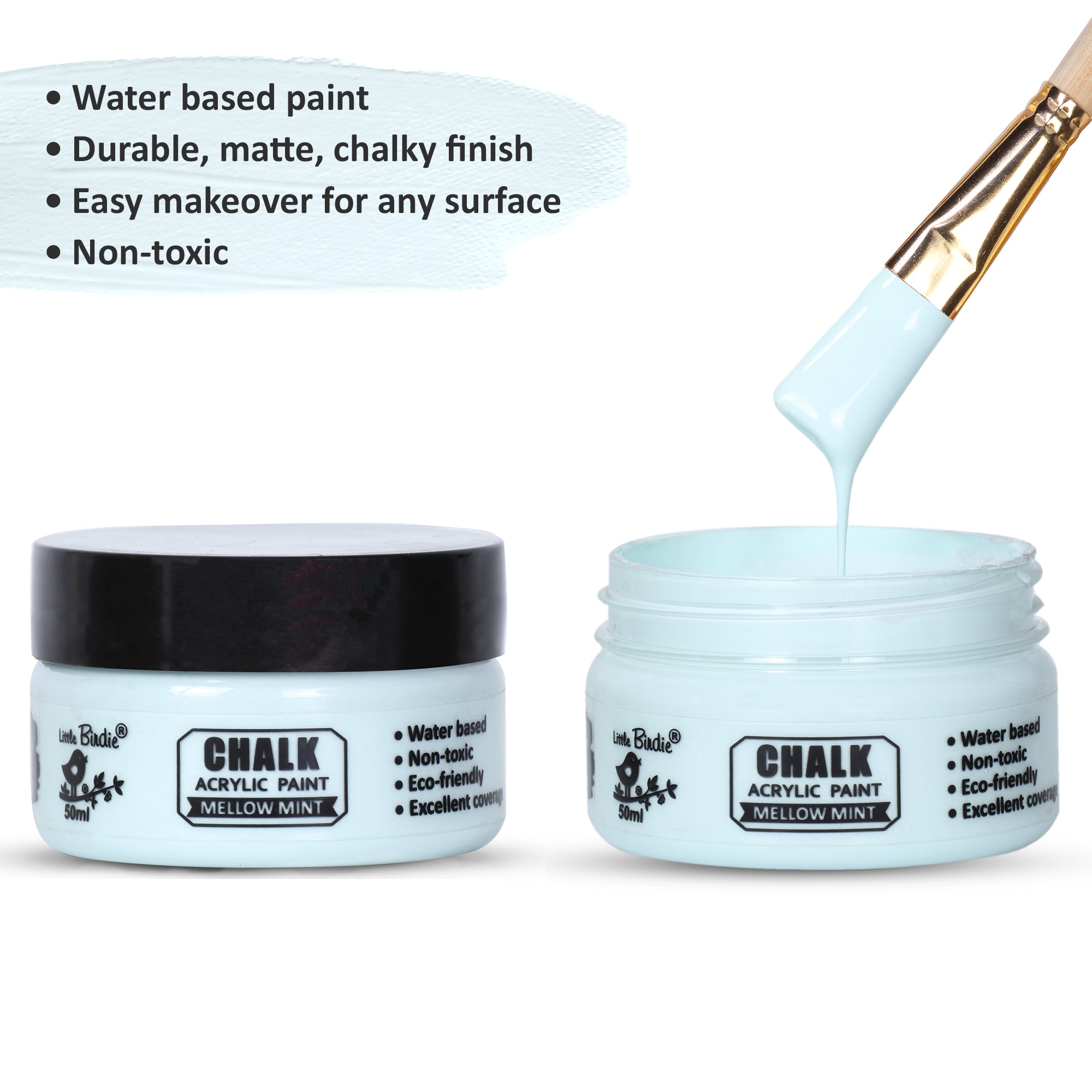 Home Decor Chalk Paint Mellow Mint 50ml Bottle