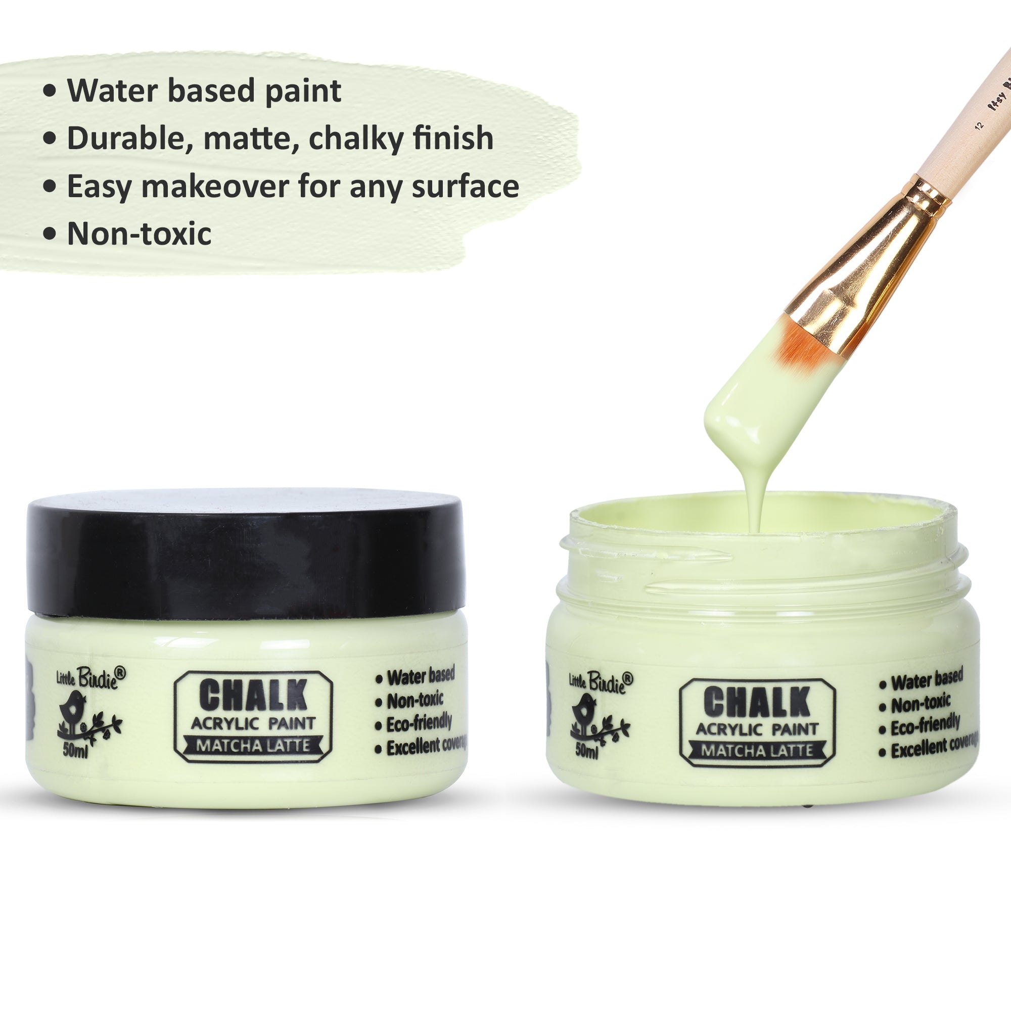 Home Decor Chalk Paint Matcha Latte 50ml Bottle