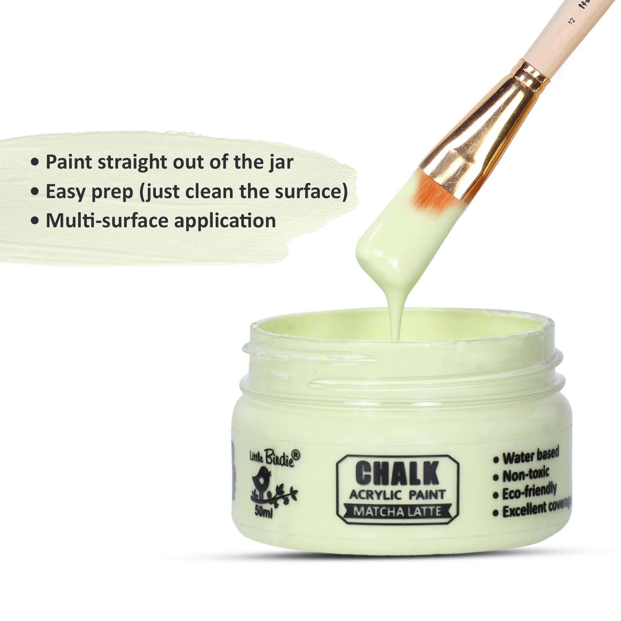 Home Decor Chalk Paint Matcha Latte 50ml Bottle