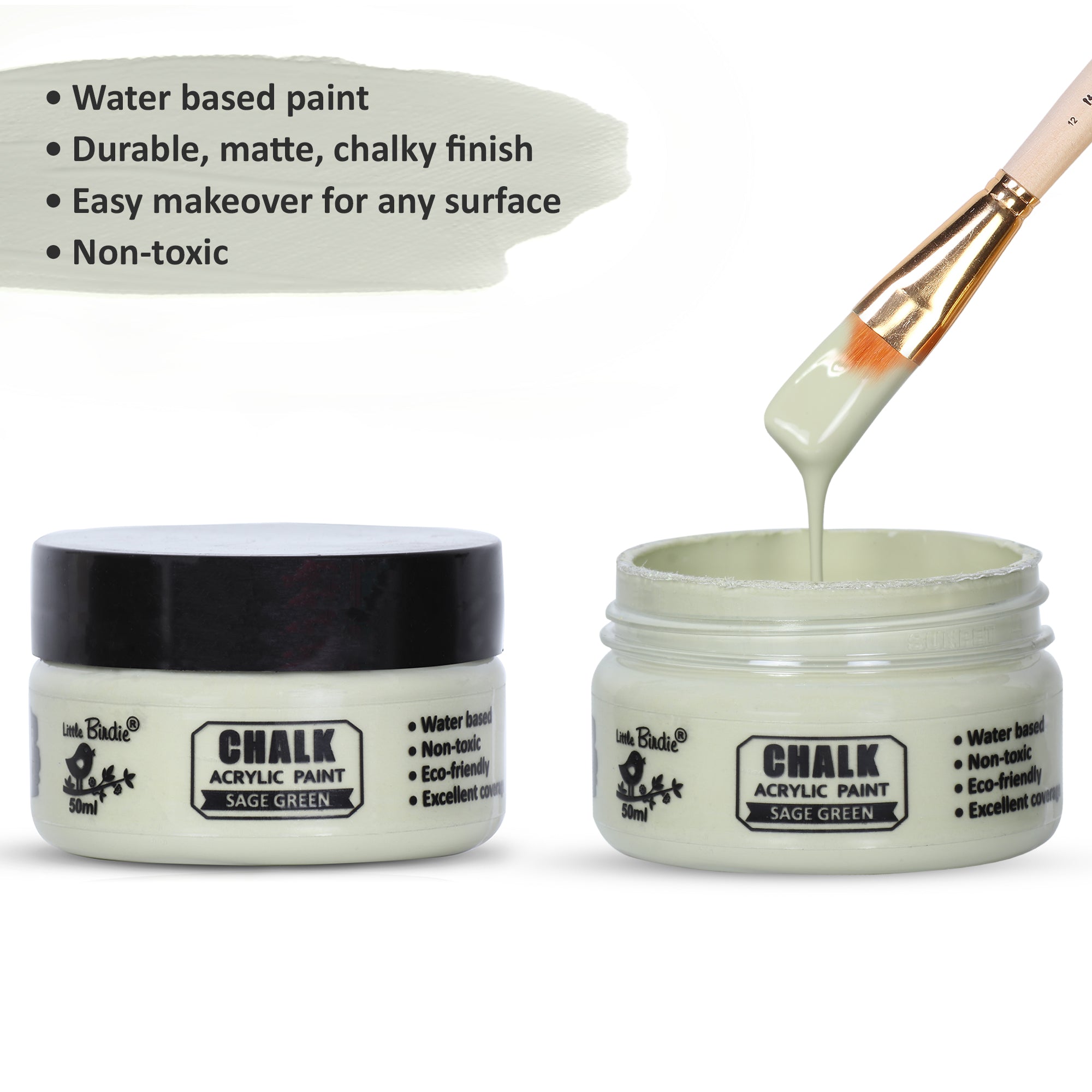 Home Decor Chalk Paint Sage Green 50ml Bottle