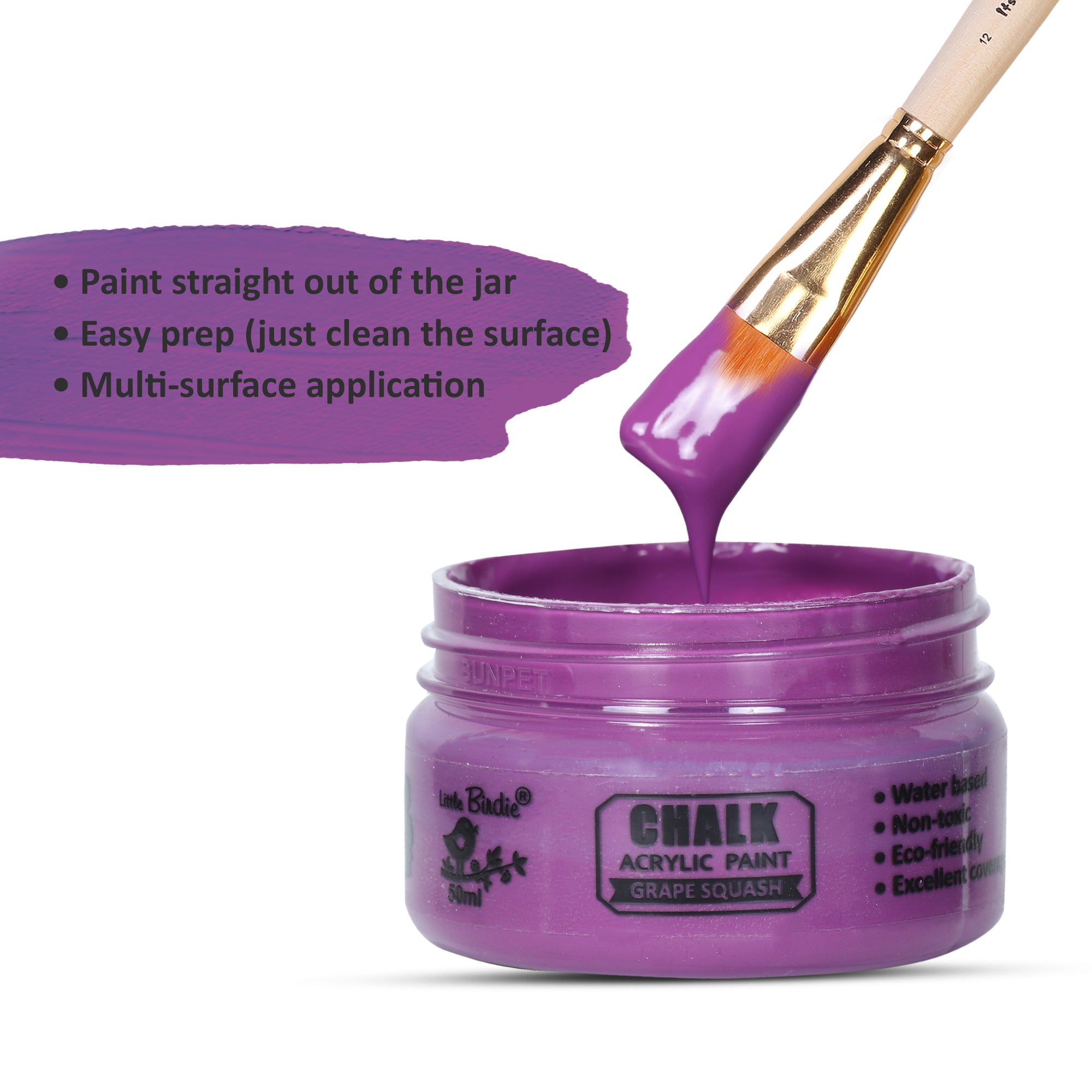 Home Decor Chalk Paint Grape Squash 50ml Bottle