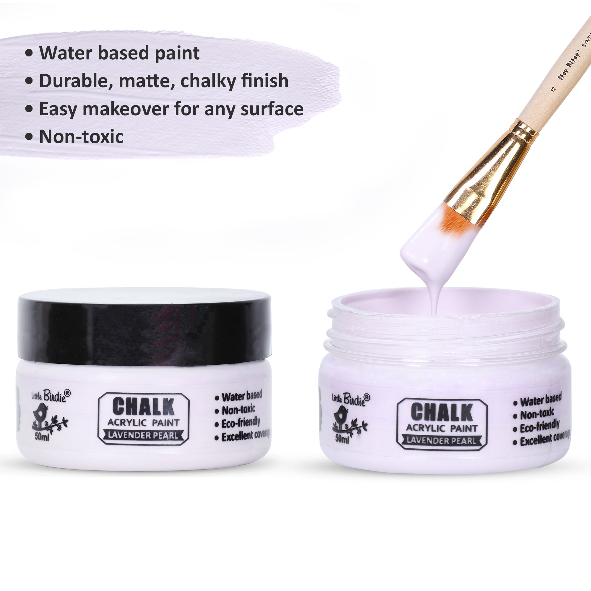 Home Decor Chalk Paint Lavender Pearl 50ml Bottle