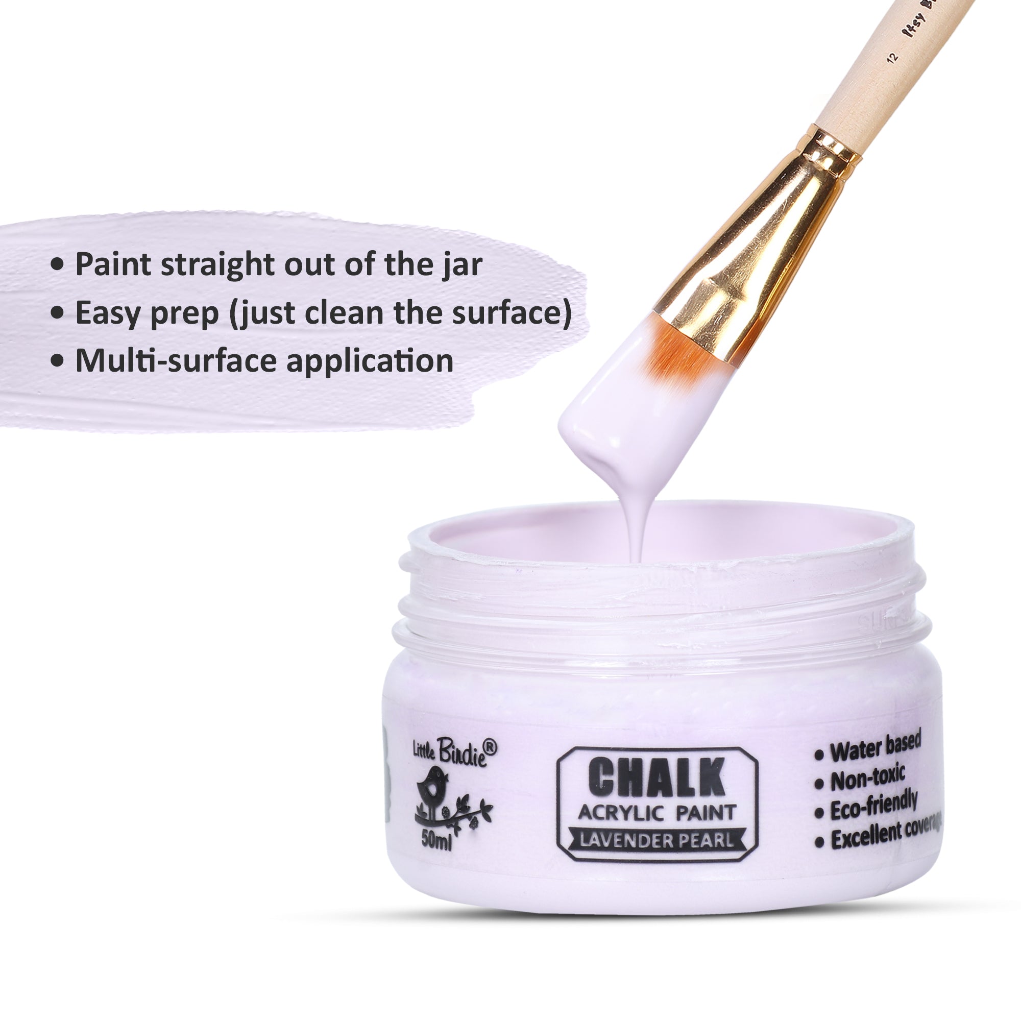 Home Decor Chalk Paint Lavender Pearl 50ml Bottle