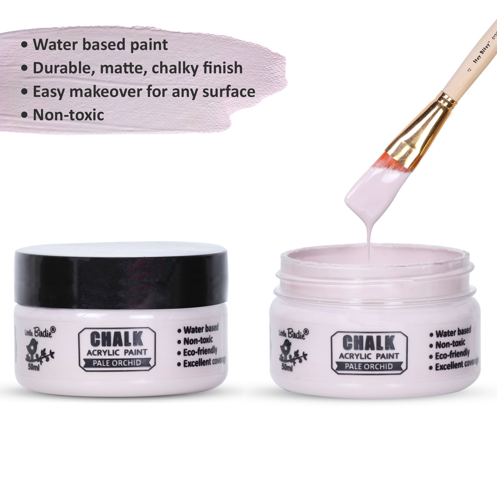 Home Decor Chalk Paint Pale Orchid 50ml Bottle