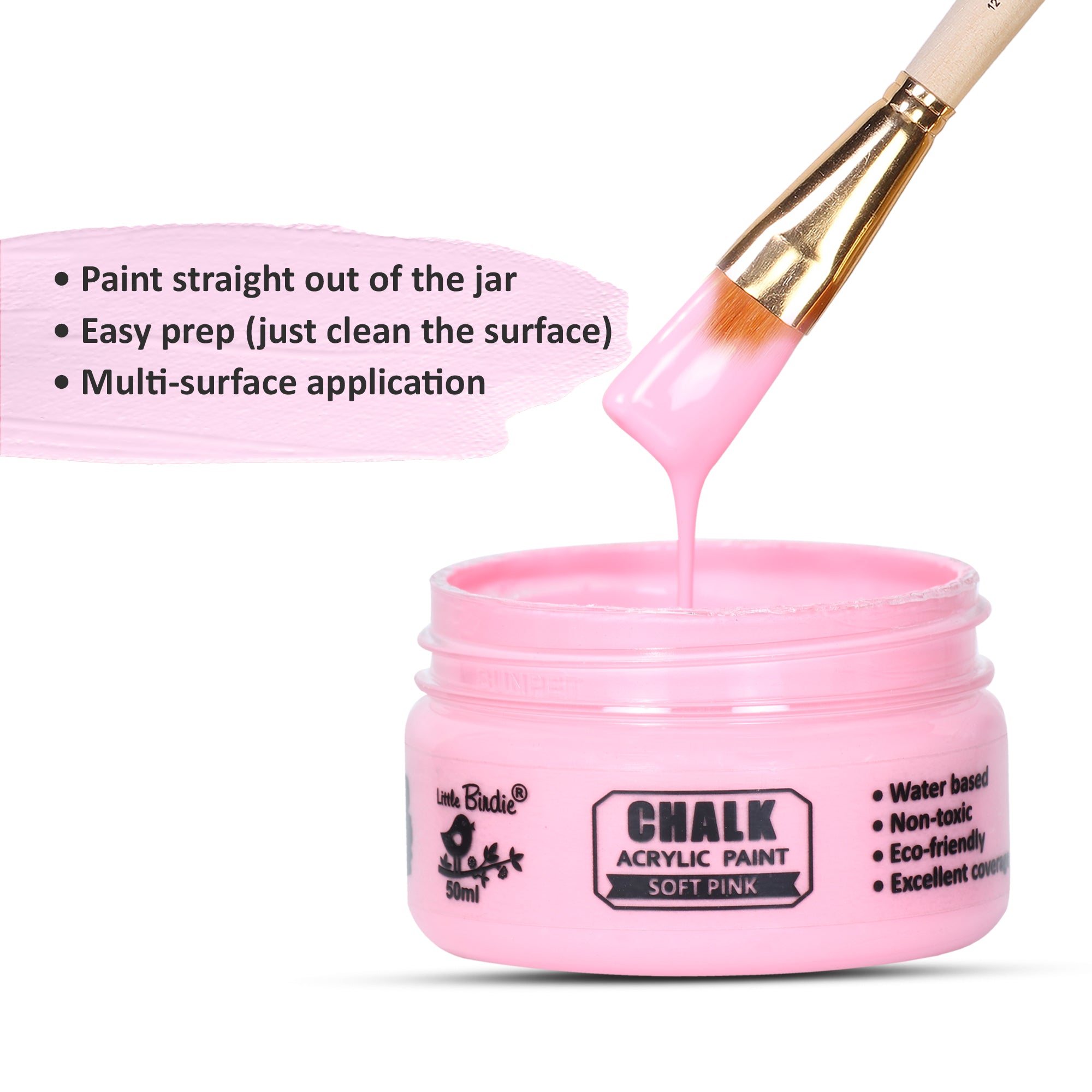 Home Decor Chalk Paint Soft Pink 50ml Bottle