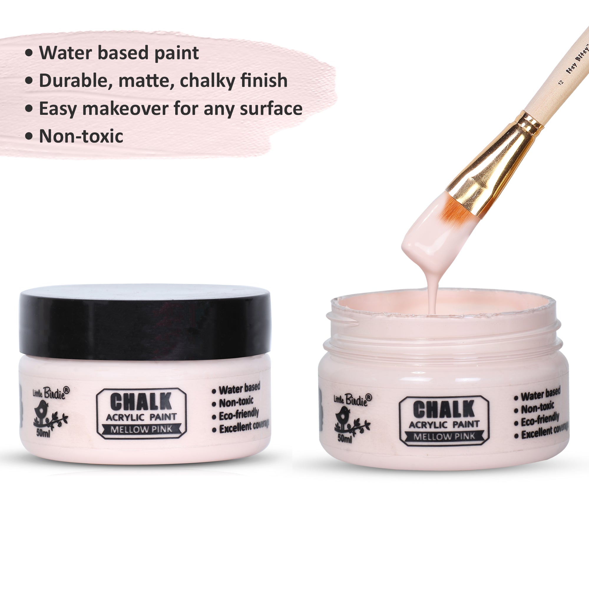 Home Decor Chalk Paint Mellow Pink 50ml Bottle