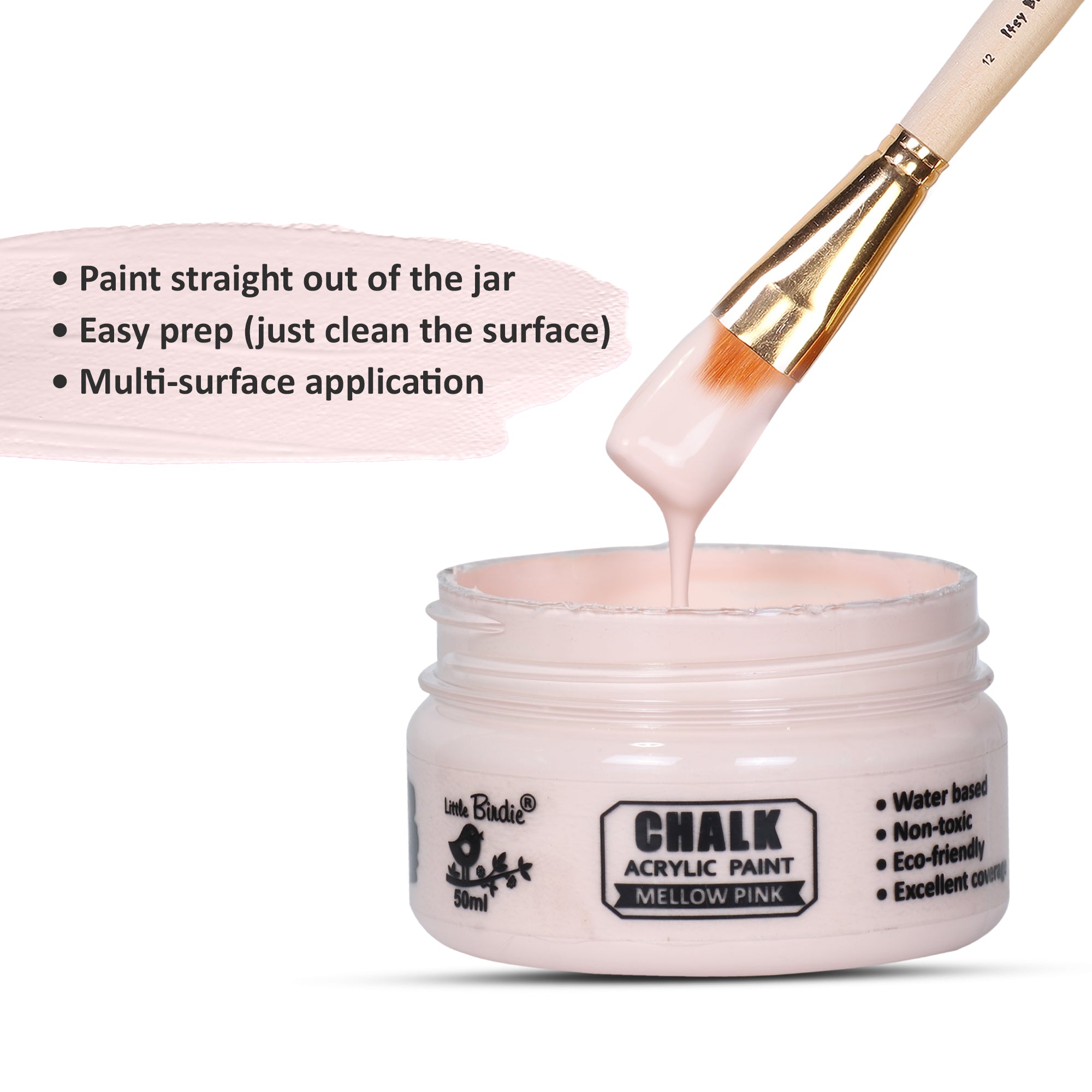 Home Decor Chalk Paint Mellow Pink 50ml Bottle