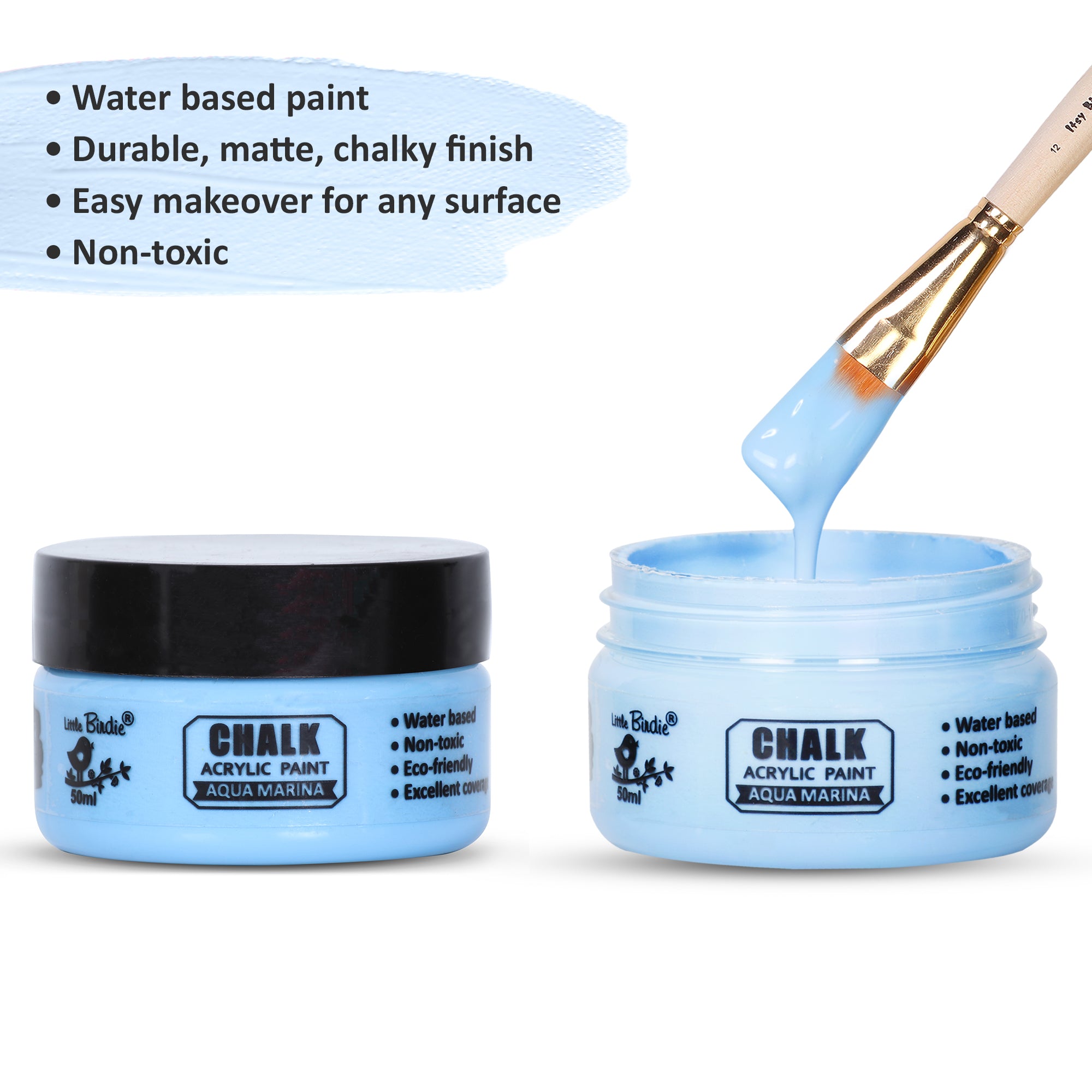 Home Decor Chalk Paint Aqua Marina 50ml Bottle