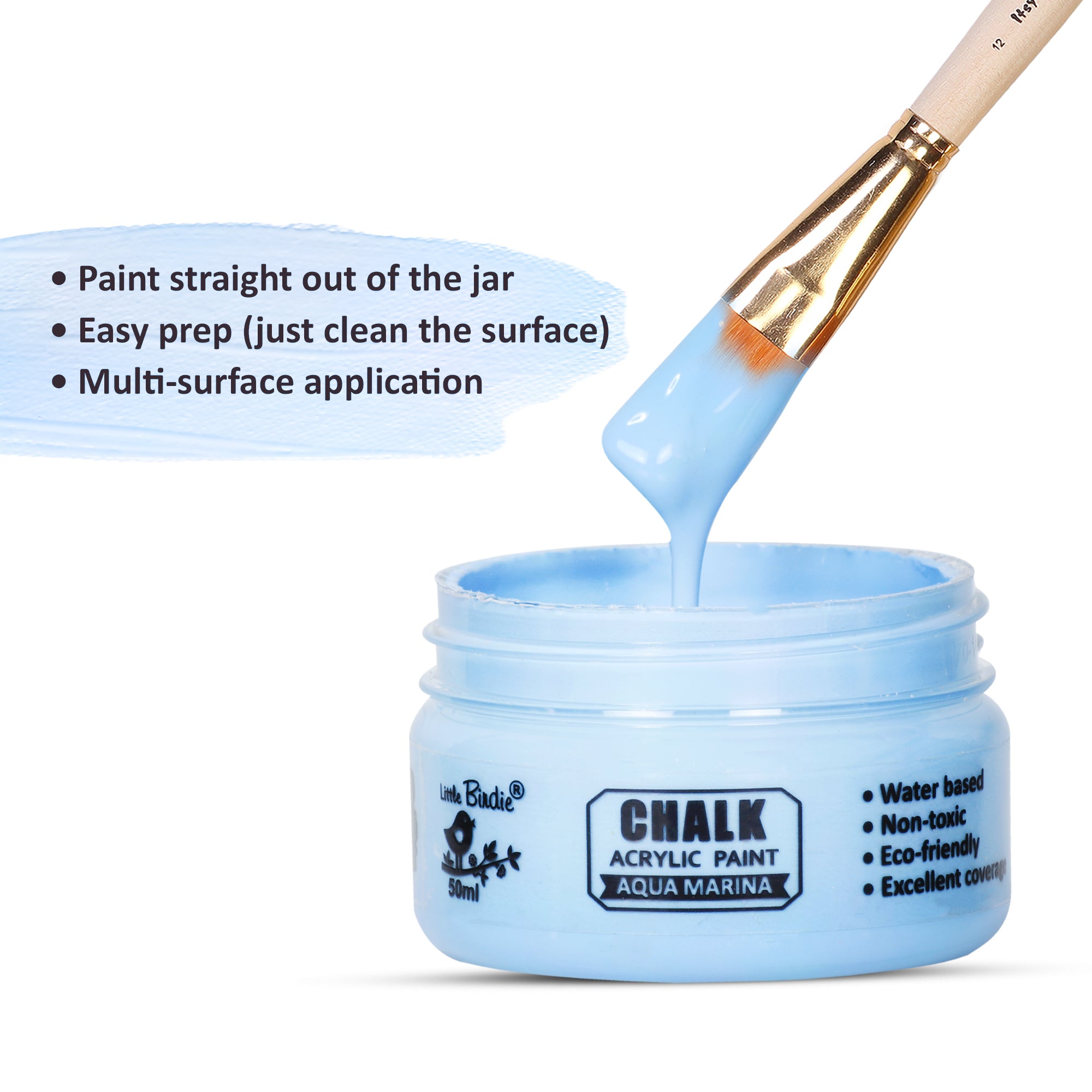 Home Decor Chalk Paint Aqua Marina 50ml Bottle