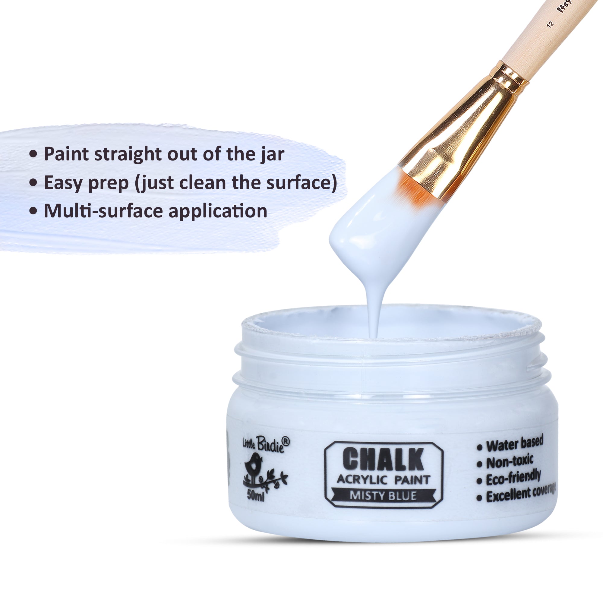 Home Decor Chalk Paint Misty Blue 50ml Bottle