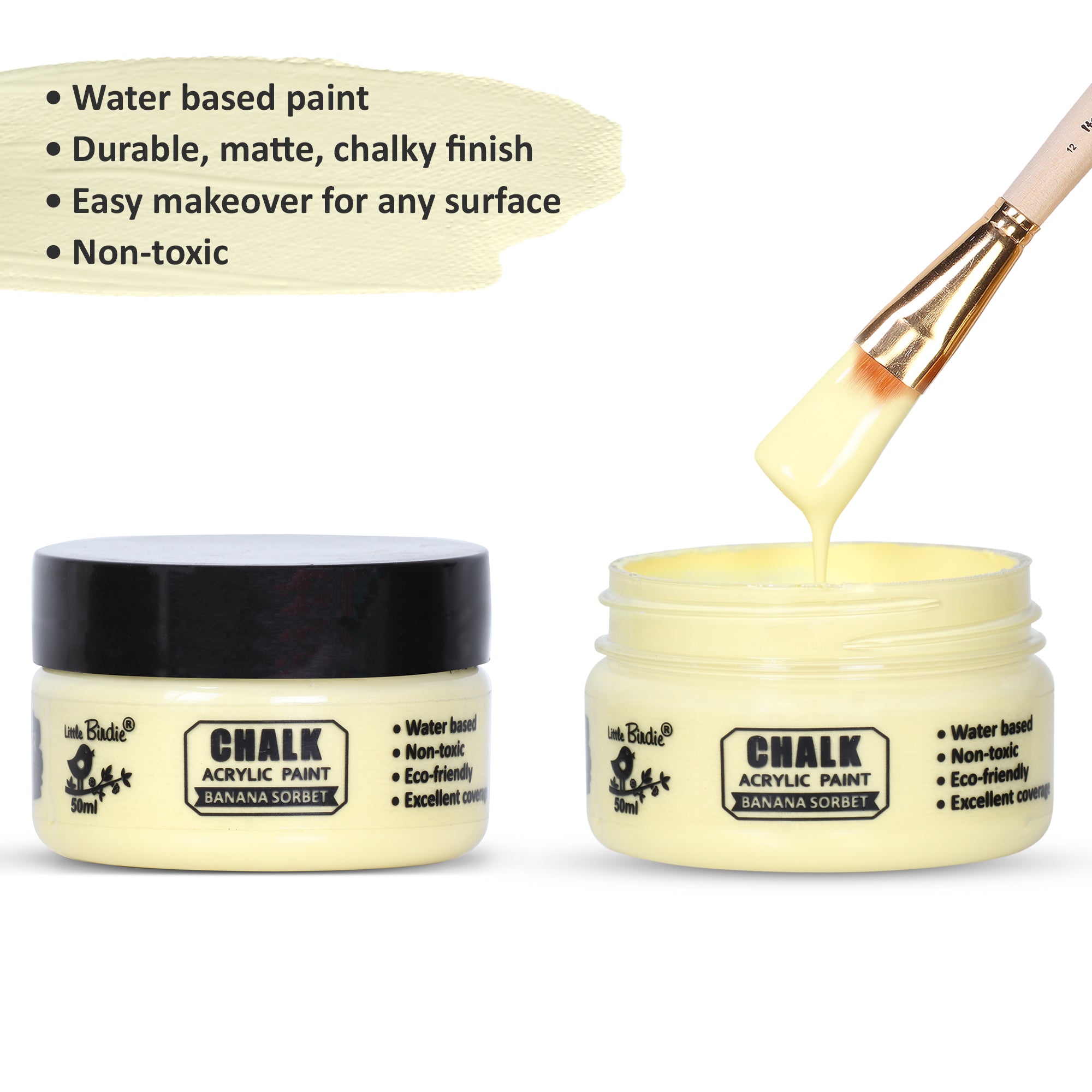 Home Decor Chalk Paint Banana Sorbet 50ml Bottle