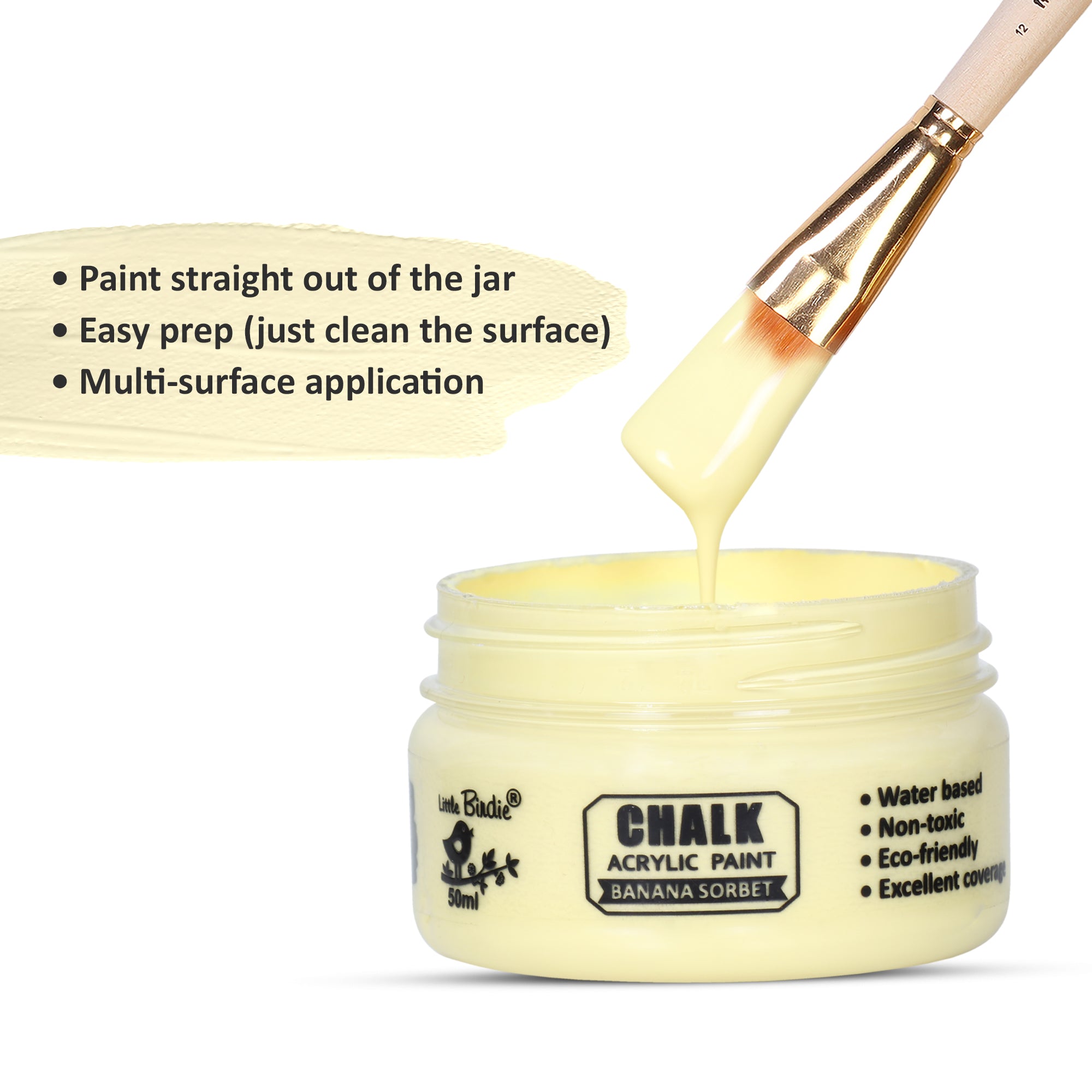 Home Decor Chalk Paint Banana Sorbet 50ml Bottle