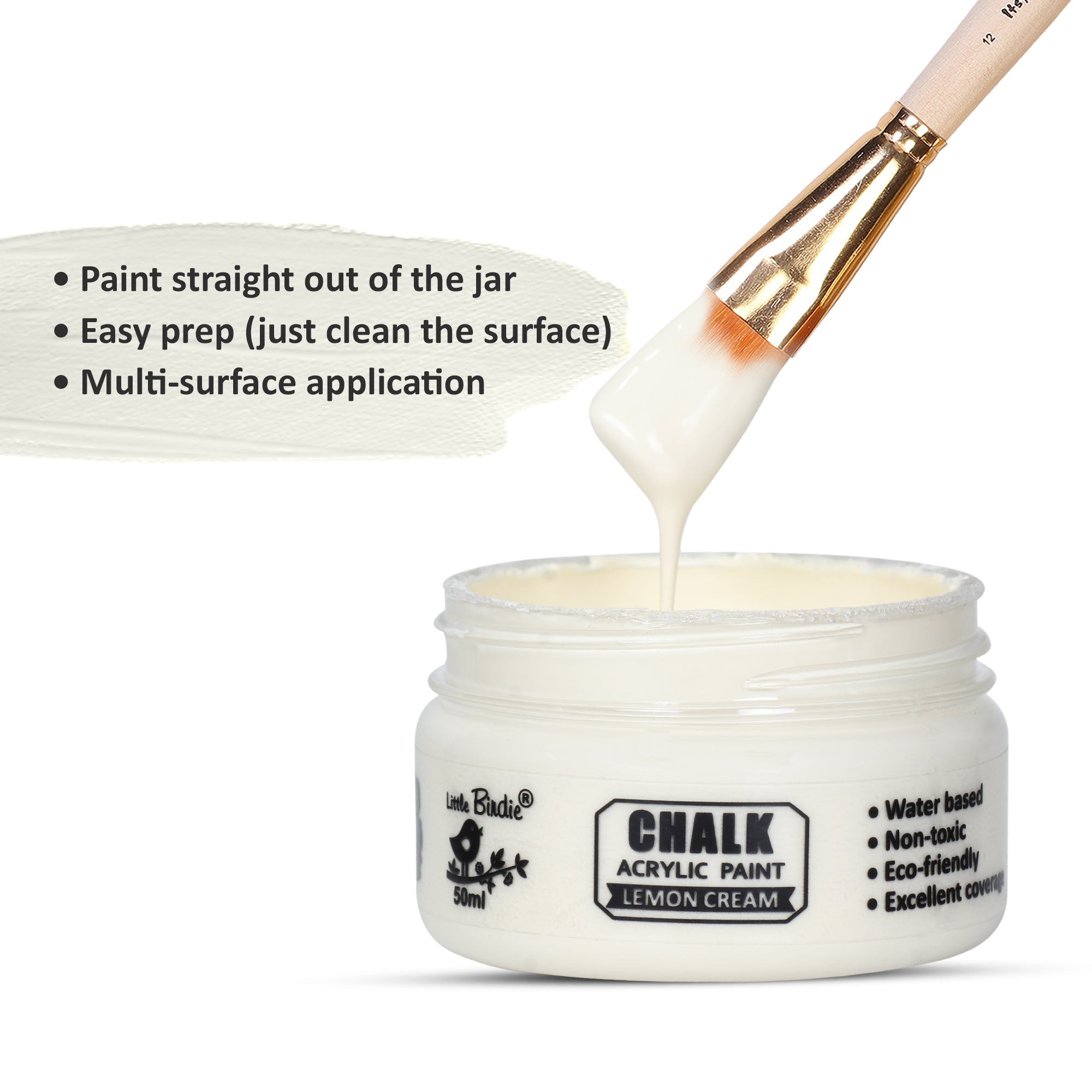 Home Decor Chalk Paint Lemon Cream 50ml Bottle