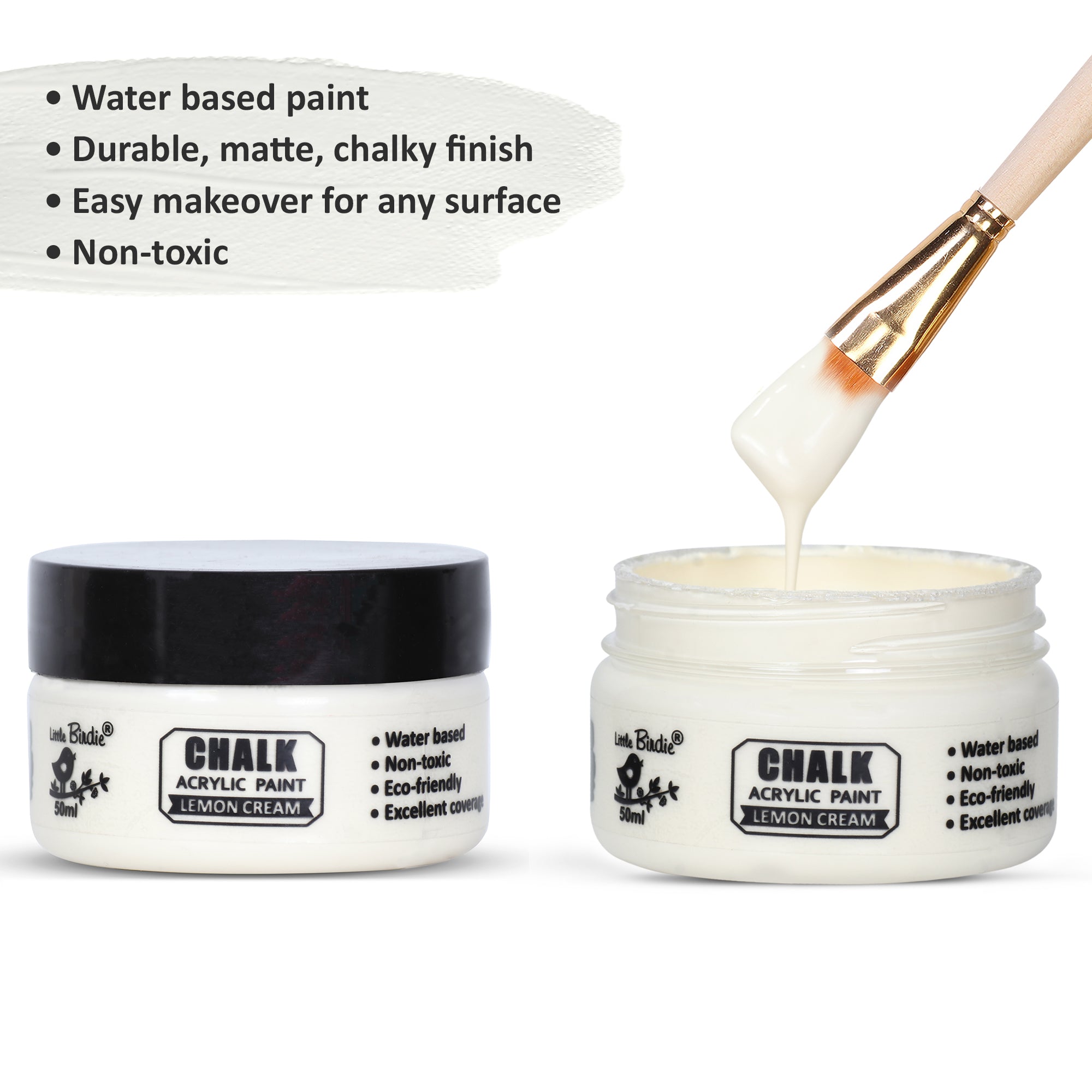 Home Decor Chalk Paint Lemon Cream 50ml Bottle