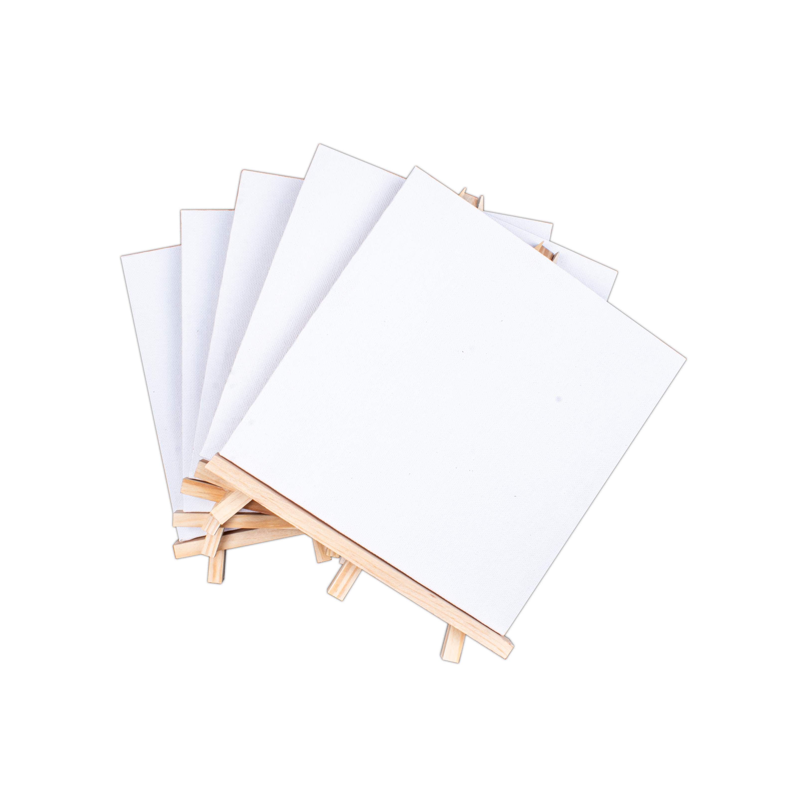 Wooden Mini Easel With Canvas Easel Size 24cm Canvas Size 20 X 20cm Set of 5pc