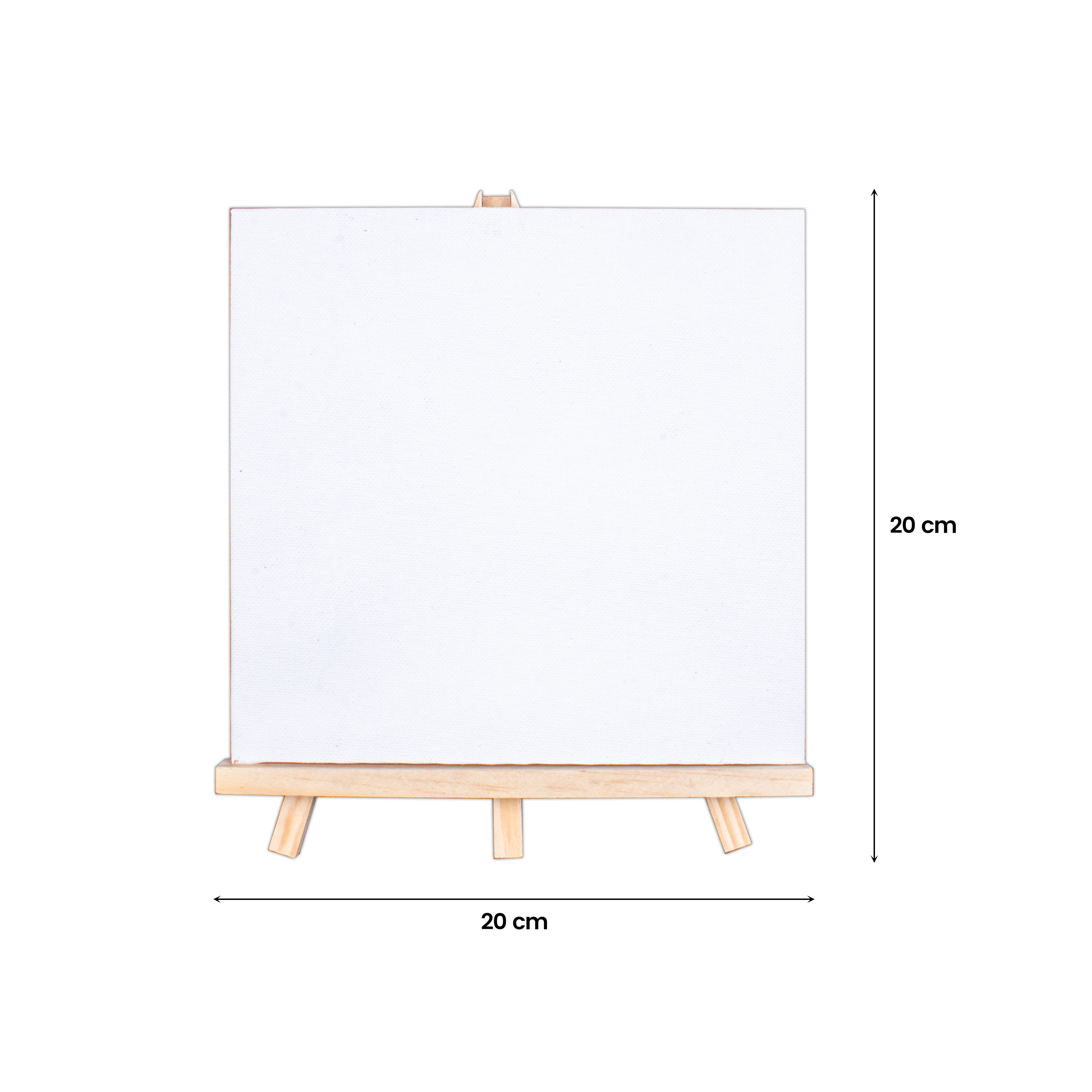 Wooden Mini Easel With Canvas Easel Size 24cm Canvas Size 20 X 20cm Set of 5pc