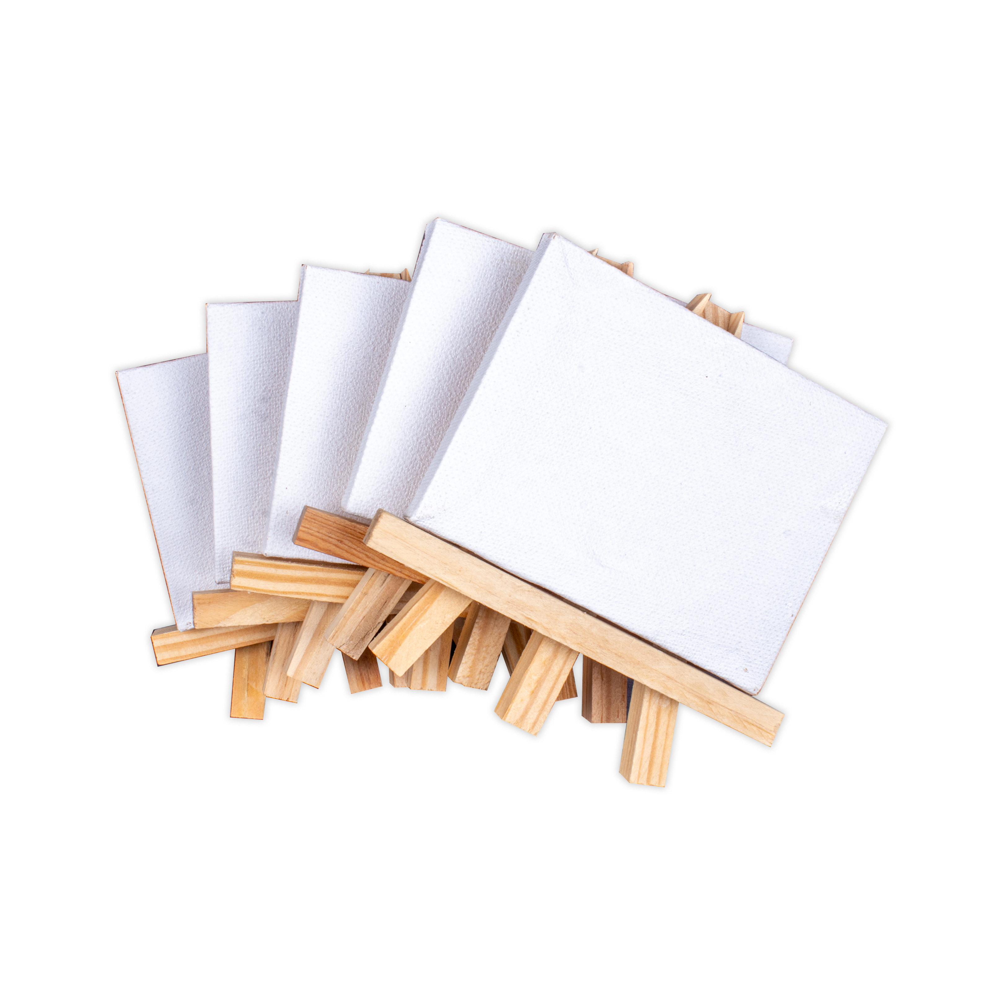 Wooden Mini Easel With Canvas Easel Size 11cm Canvas Size 10 X 7cm Set of 5pc