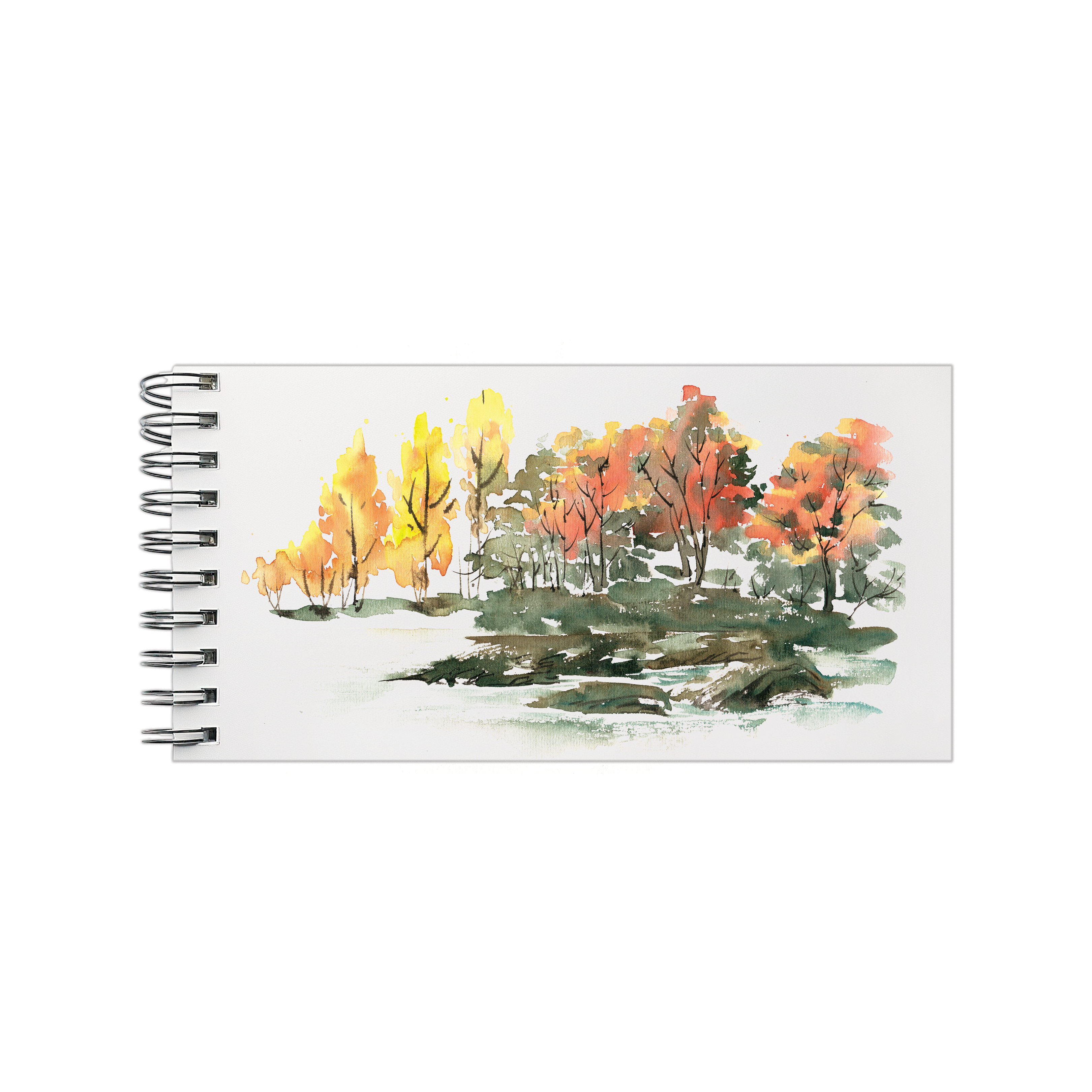 Watercolour Sketchbook With cold Pressed Artist Paper | Wire-O | 8.2 X4Inch - 220gsm - 40pages 1 Book