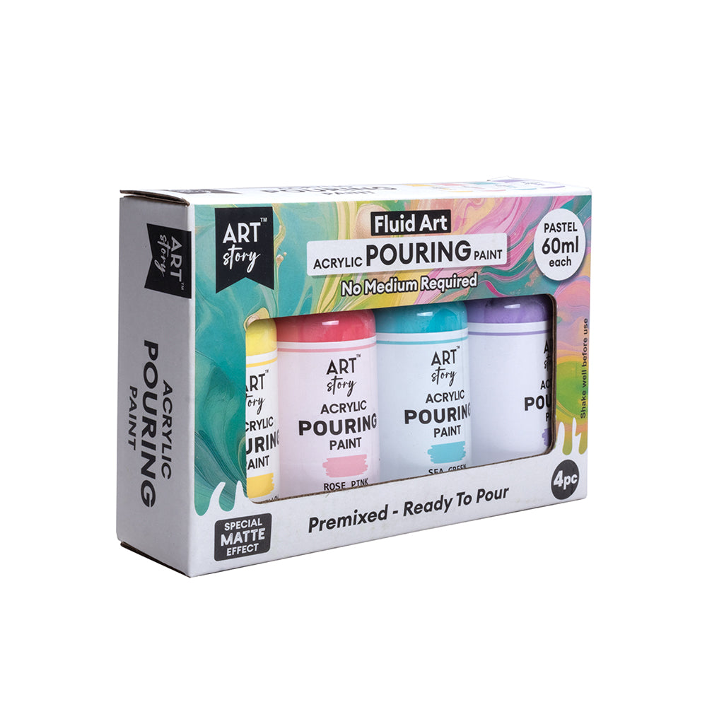 Fluid Art Pouring Set Pastel 60ml X4Pc