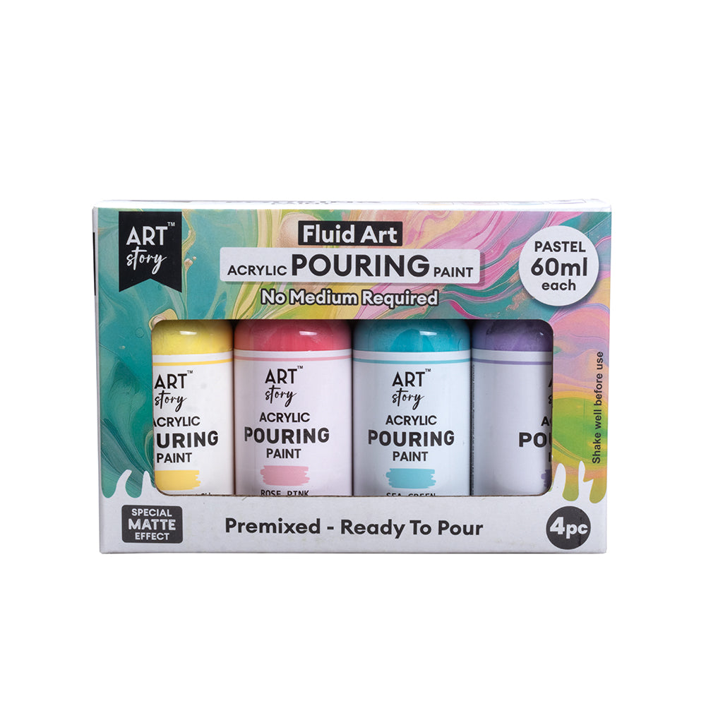 Fluid Art Pouring Set Pastel 60ml X4Pc