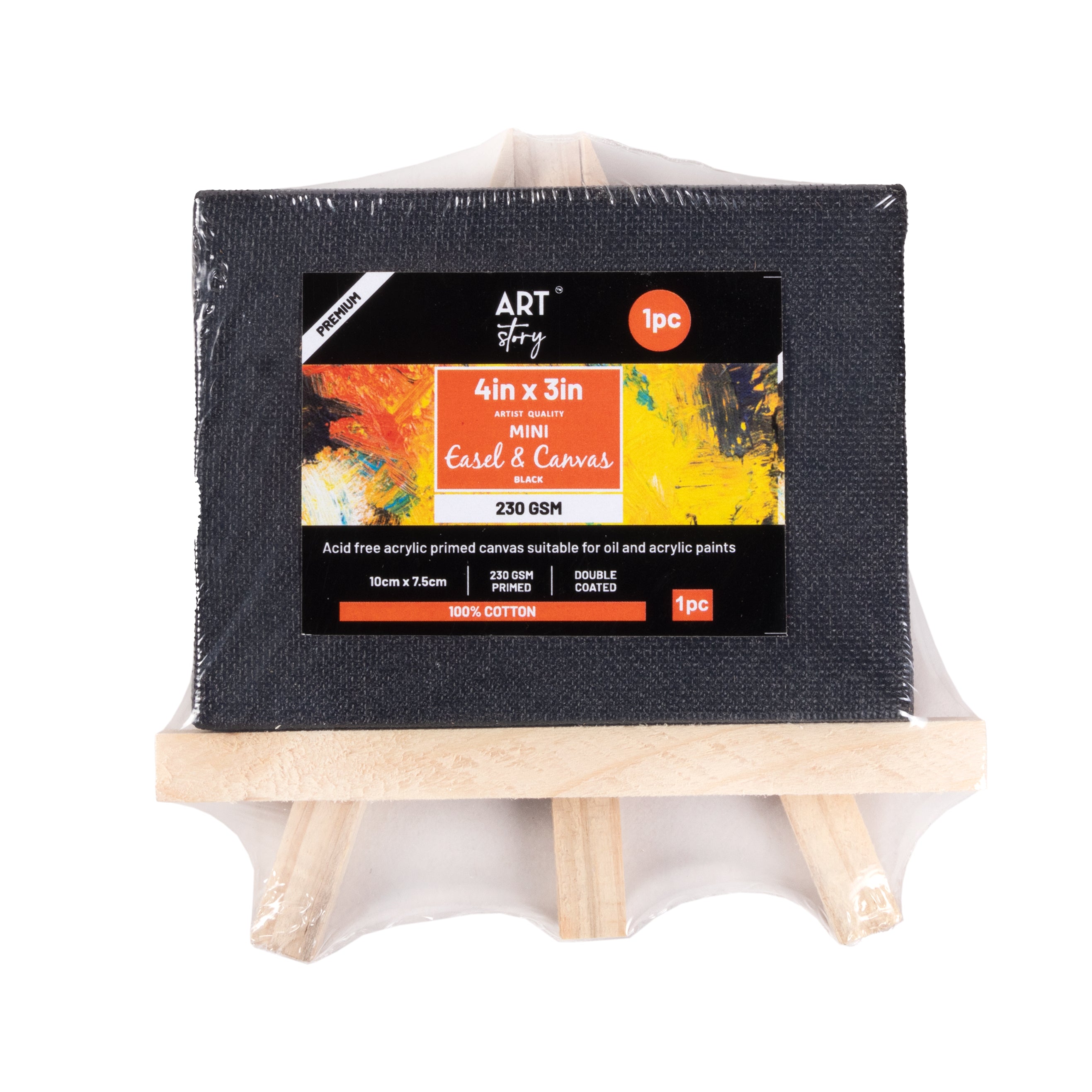 Wooden Mini Easel With Black Canvas Easel Size 11cm Canvas Size 10 X 7.5cm 1pc