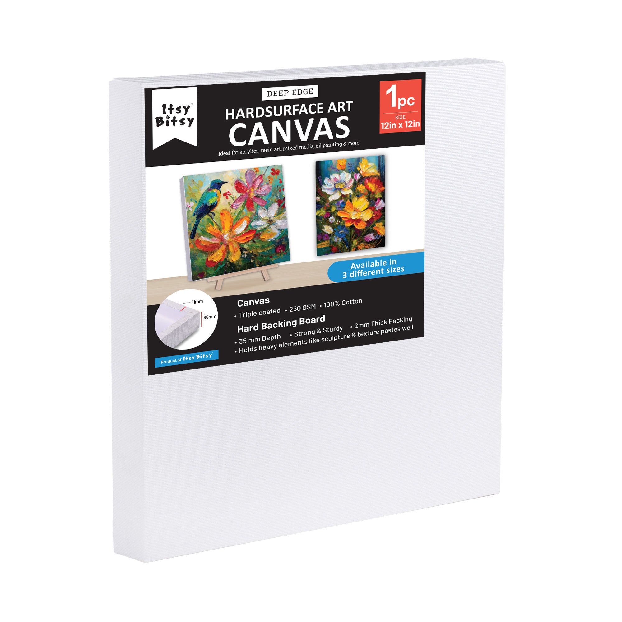 Artists 3D Deep Edge Canvas Panel Square 12 X 12inch 1pc LB