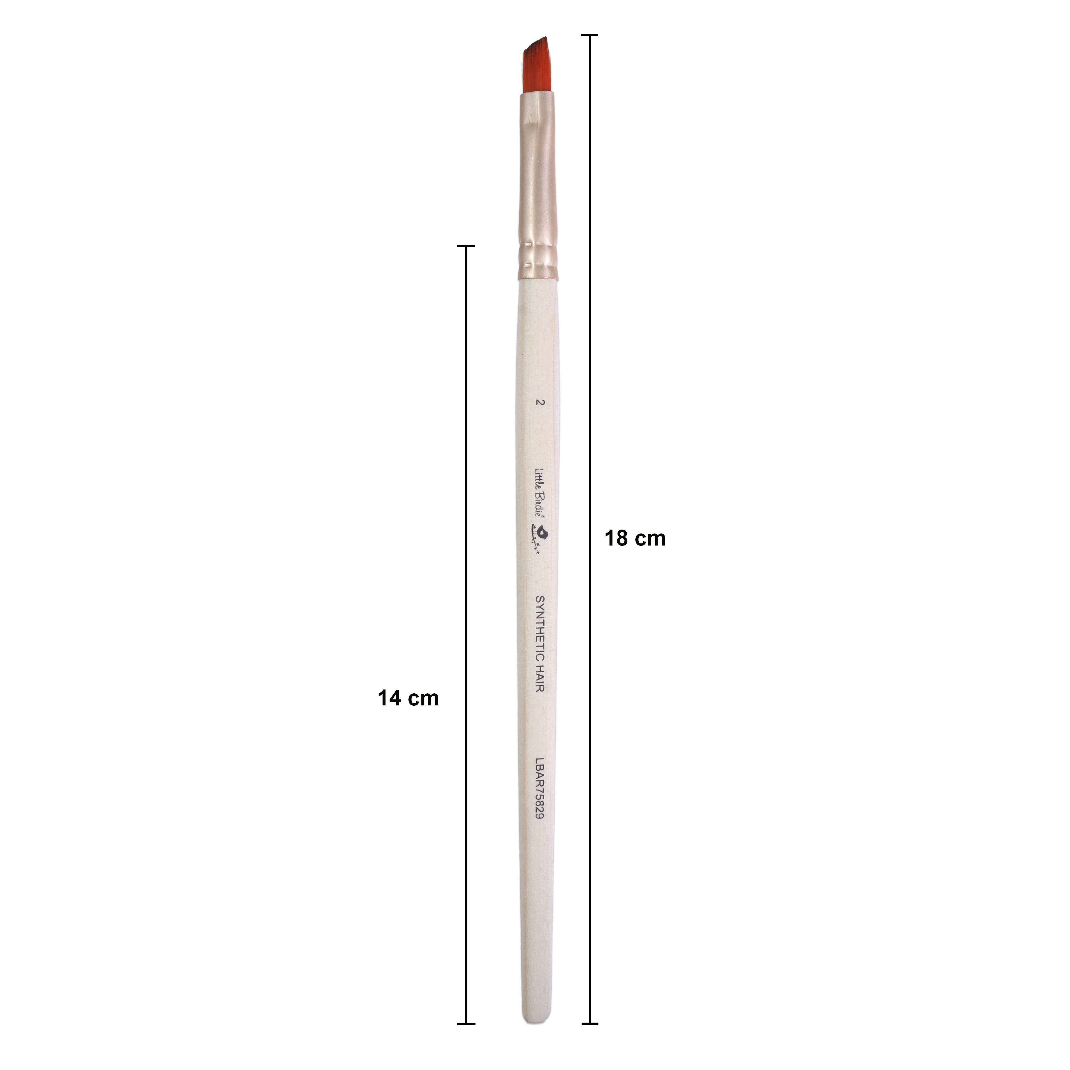 Angular Brush Synthetic Hair Size 2 Handle Length 150mm