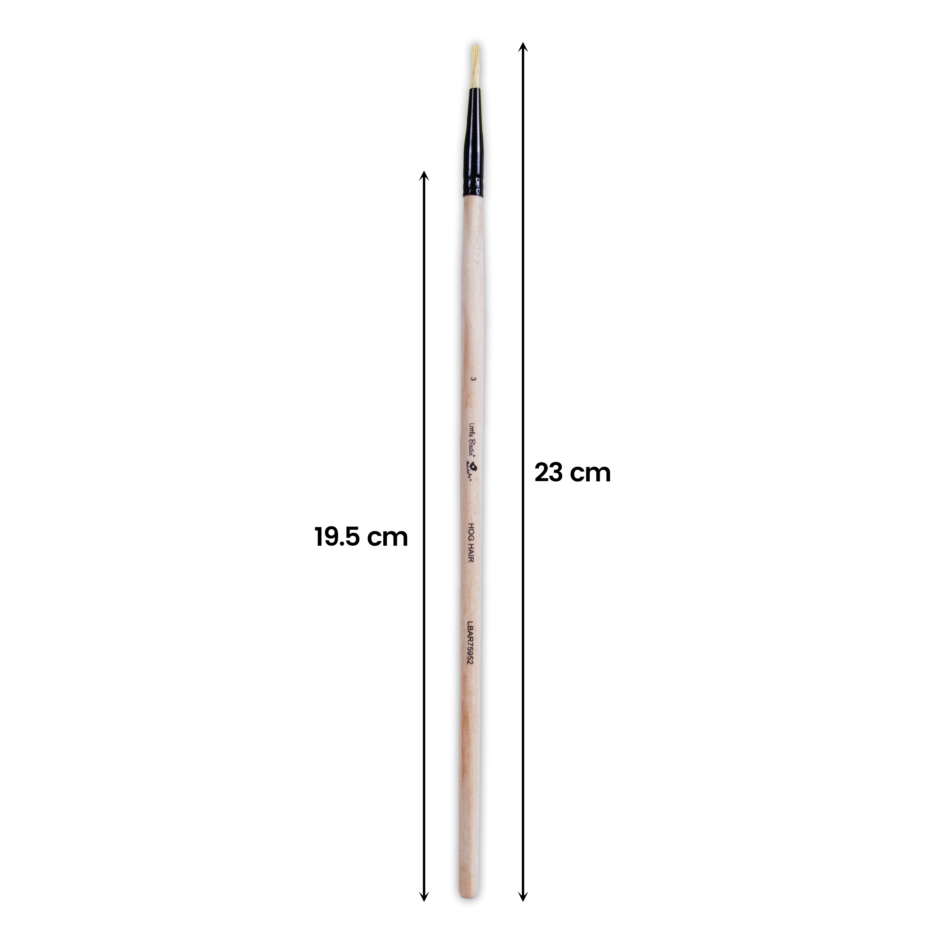 Synthetic Hog Hair Oil Round Brush Handle Length 200mm Size 3 1 pc