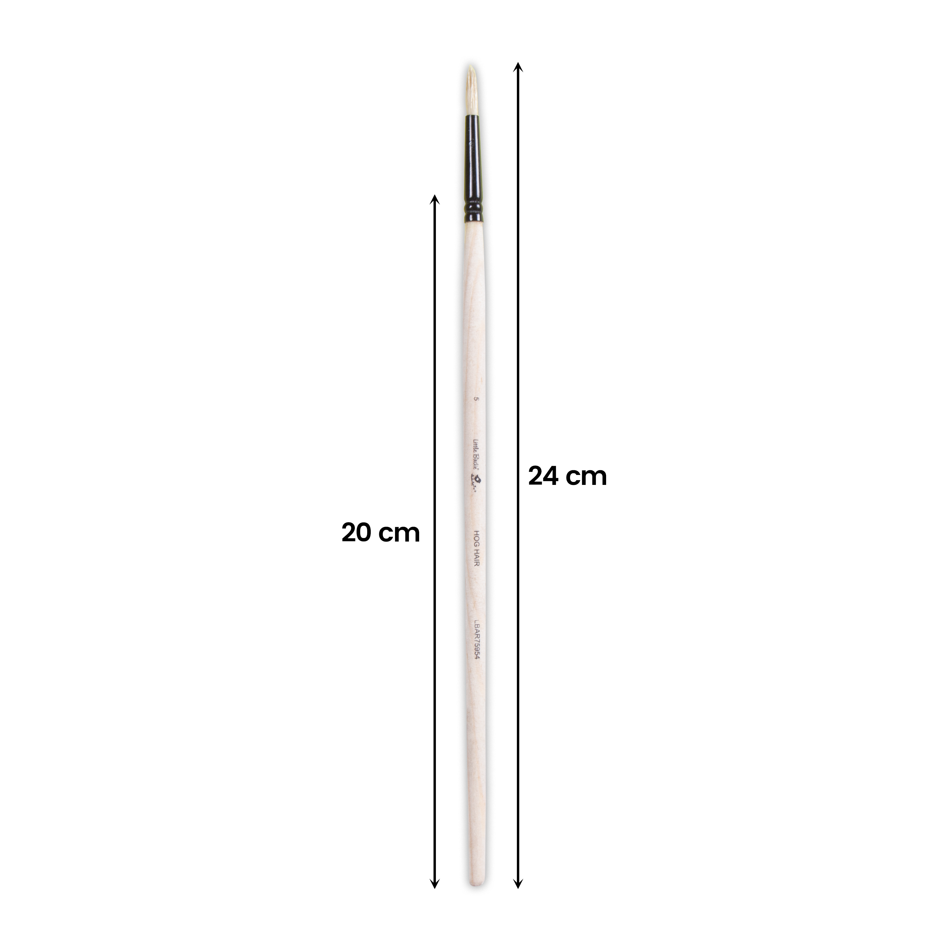 Synthetic Hog Hair Oil Round Brush Handle Length 200mm Size 5 1 pc