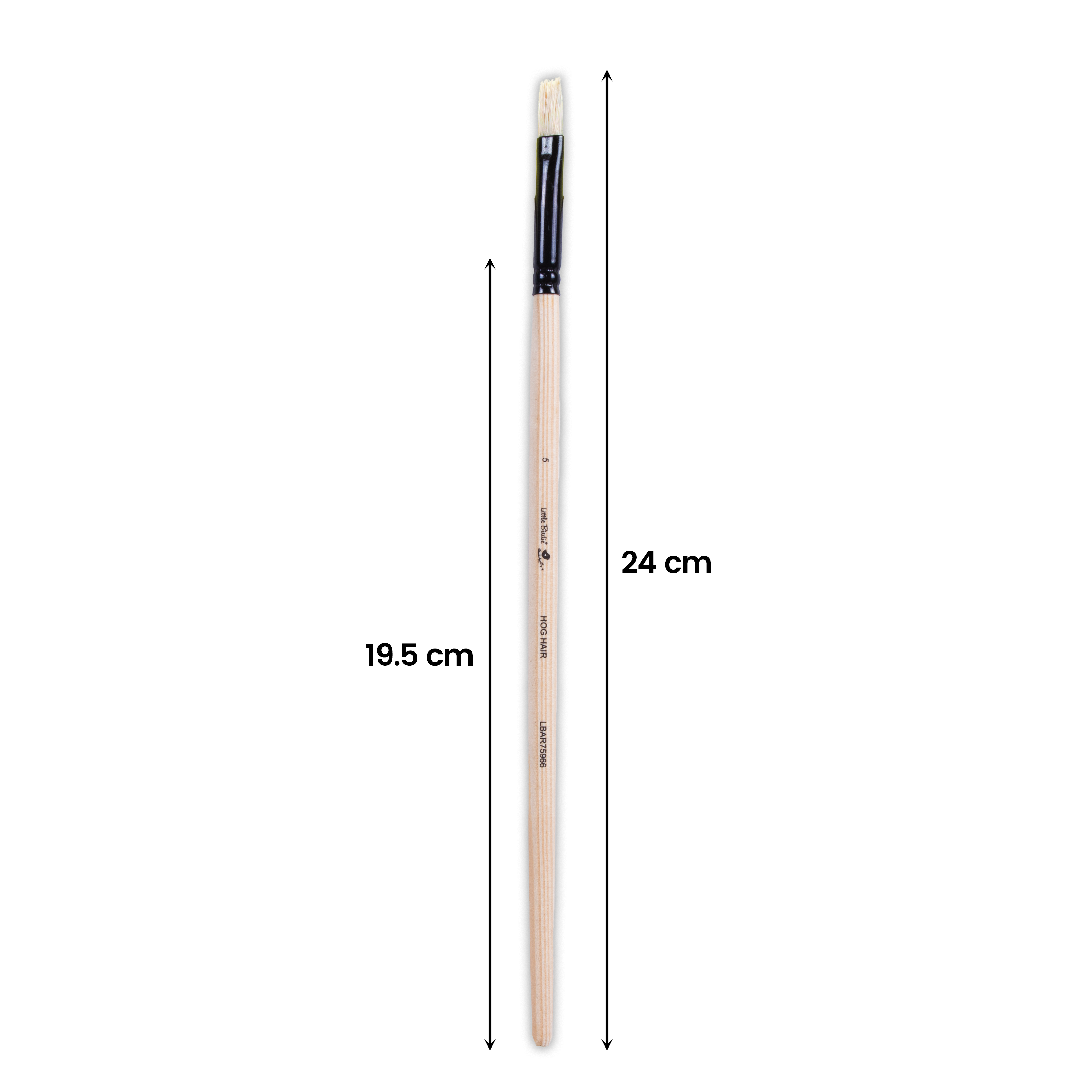 Synthetic Hog Hair Oil Flat Brush Handle Length 200mm Size 5 1 pc