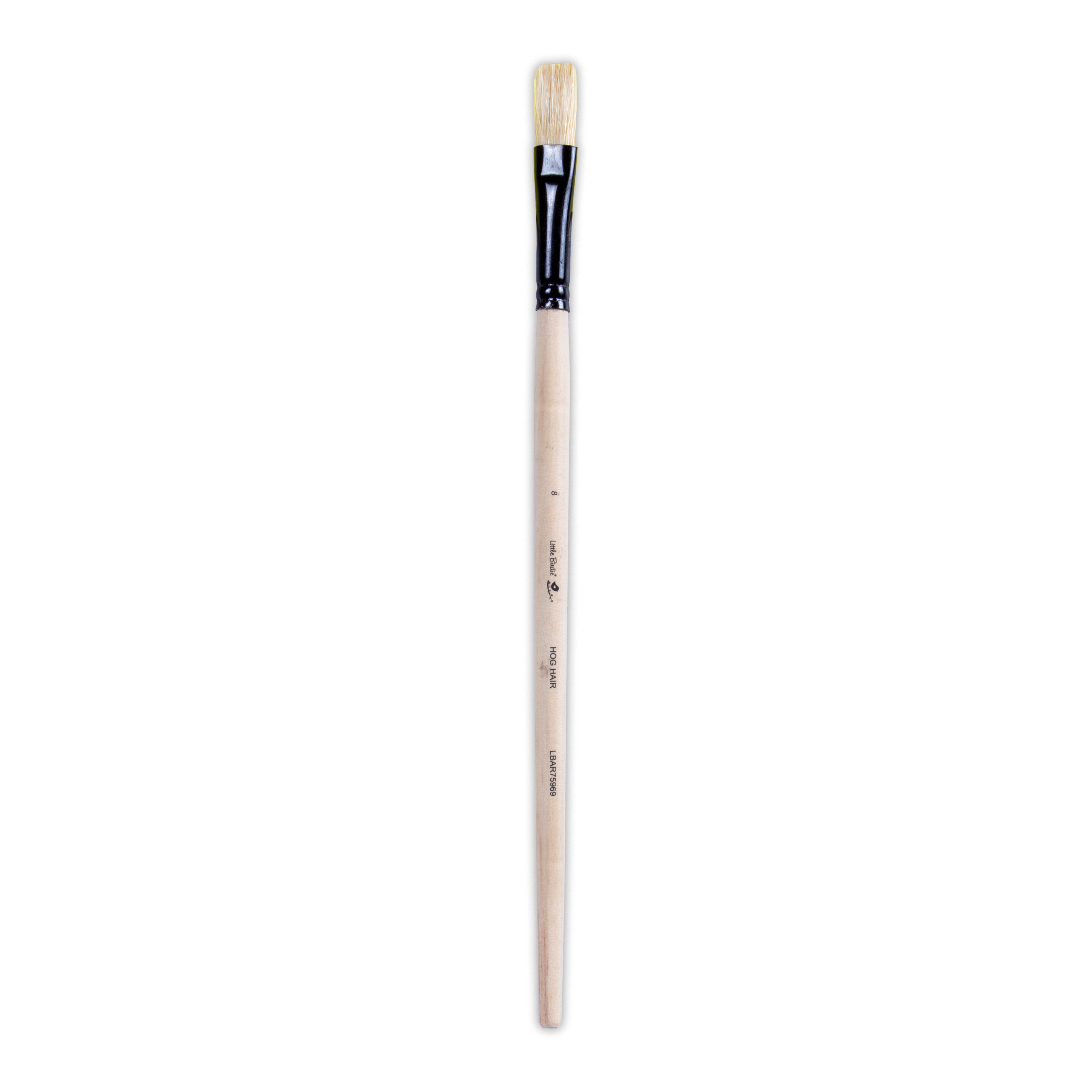 Synthetic Hog Hair Oil Flat Brush Handle Length 200mm Size 8 1 pc