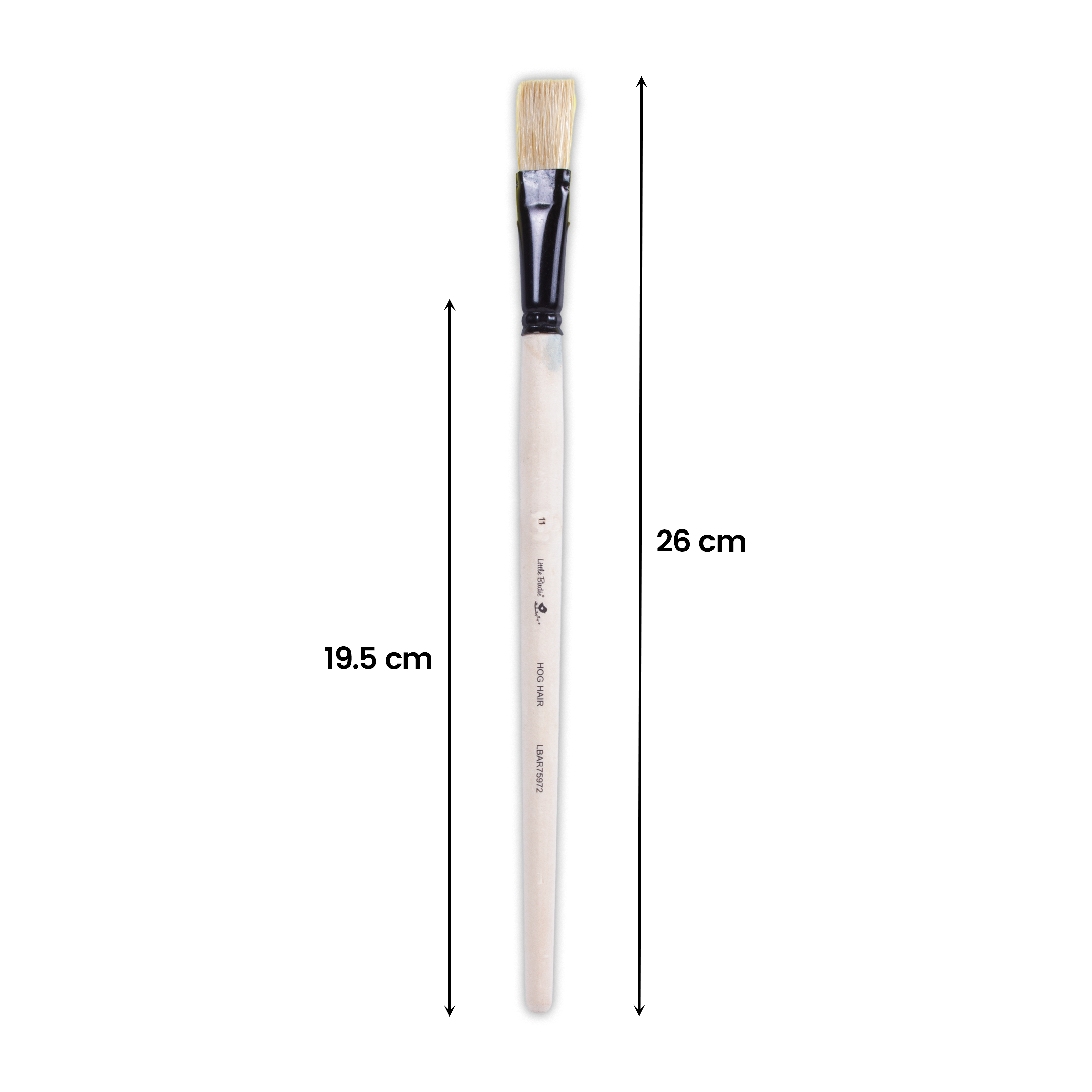 Synthetic Hog Hair Oil Flat Brush Handle Length 200mm Size 11 1 pc