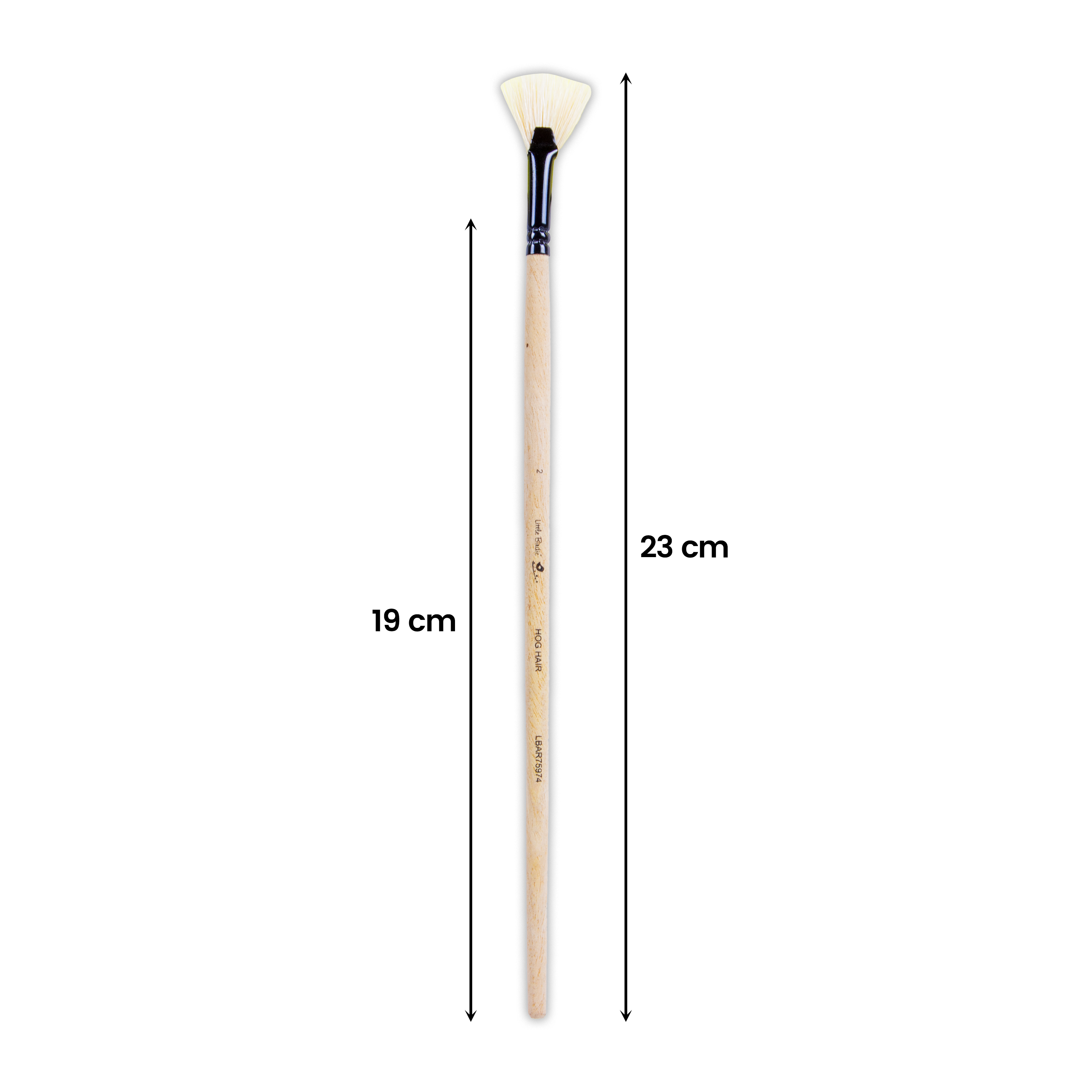Synthetic Hog Hair Oil Fan Brush Handle Length 200mm Size 2 1 pc
