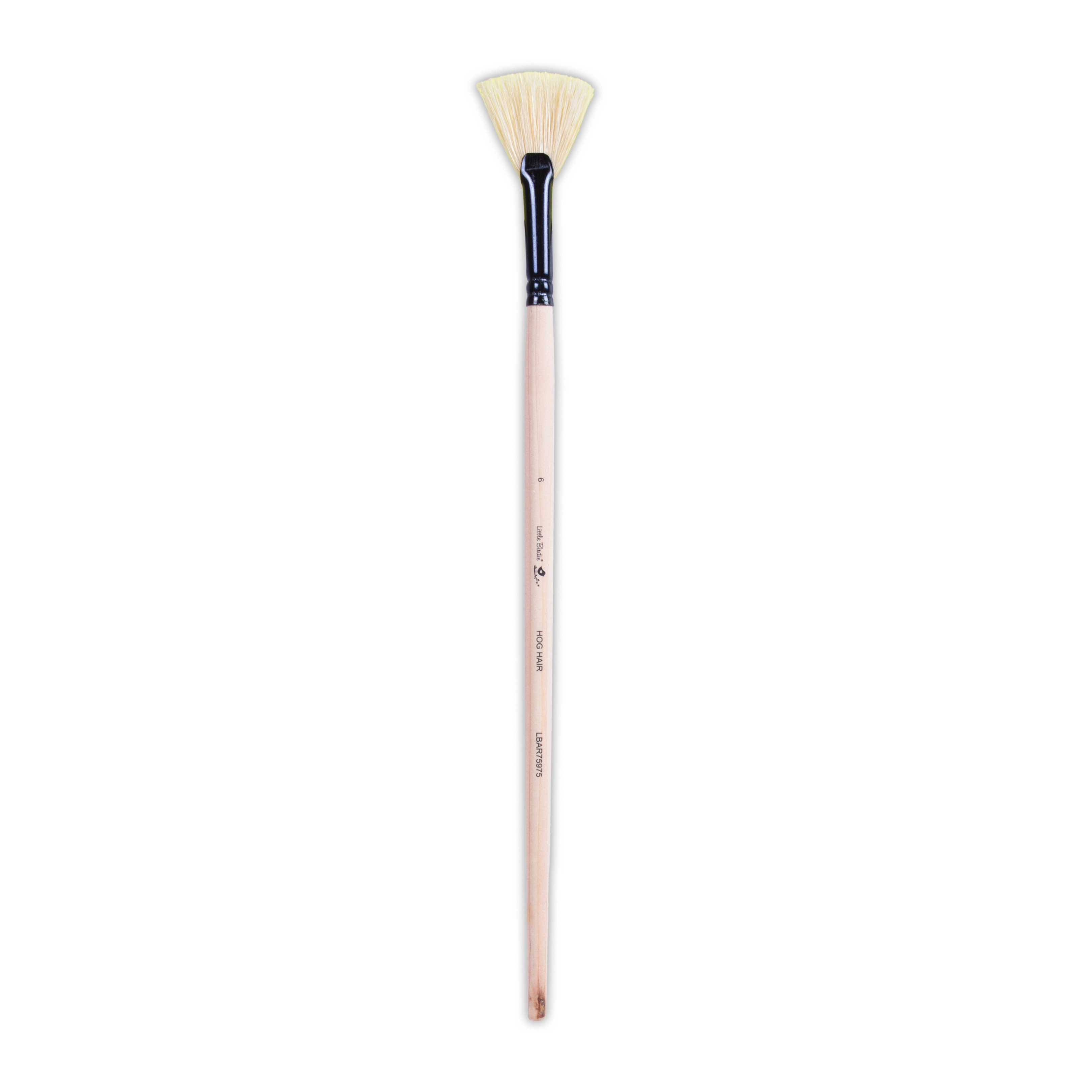 Synthetic Hog Hair Oil Fan Brush Handle Length 200mm Size 6 1 pc