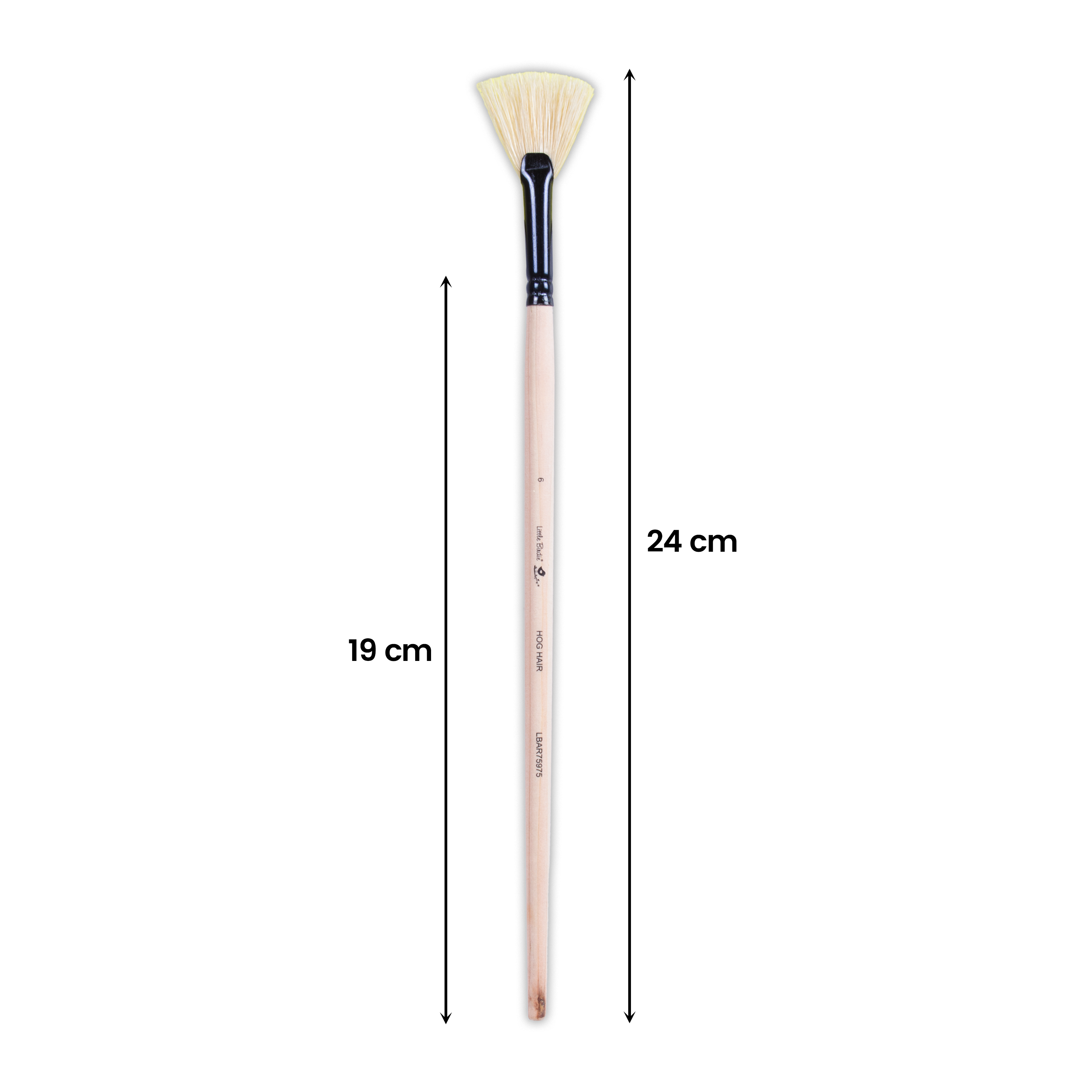 Synthetic Hog Hair Oil Fan Brush Handle Length 200mm Size 6 1 pc