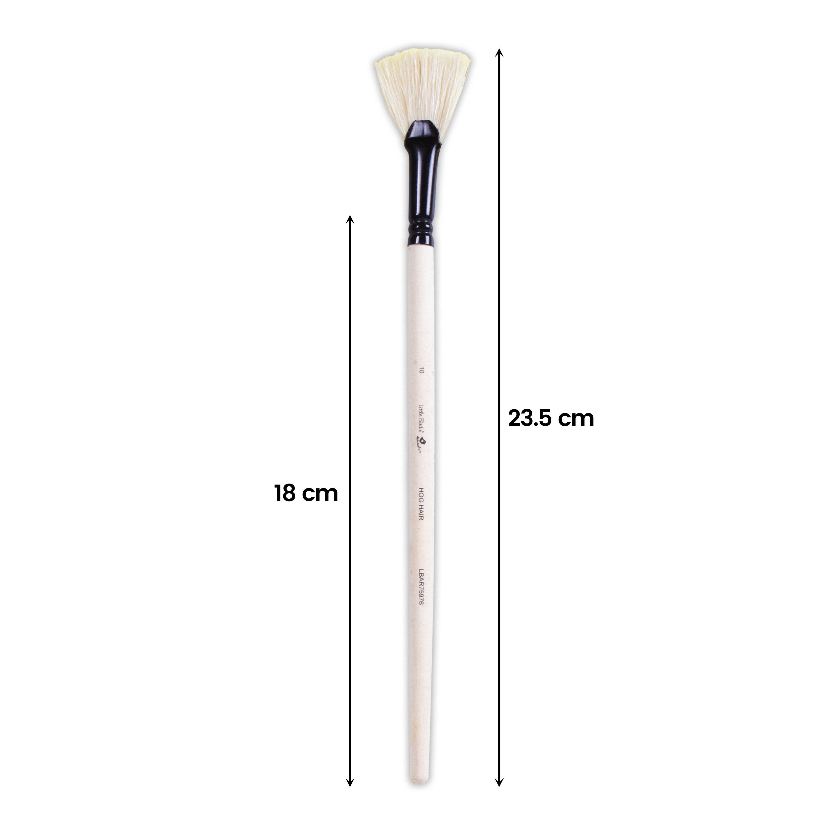 Synthetic Hog Hair Oil Fan Brush Handle Length 200mm Size 10 1 pc