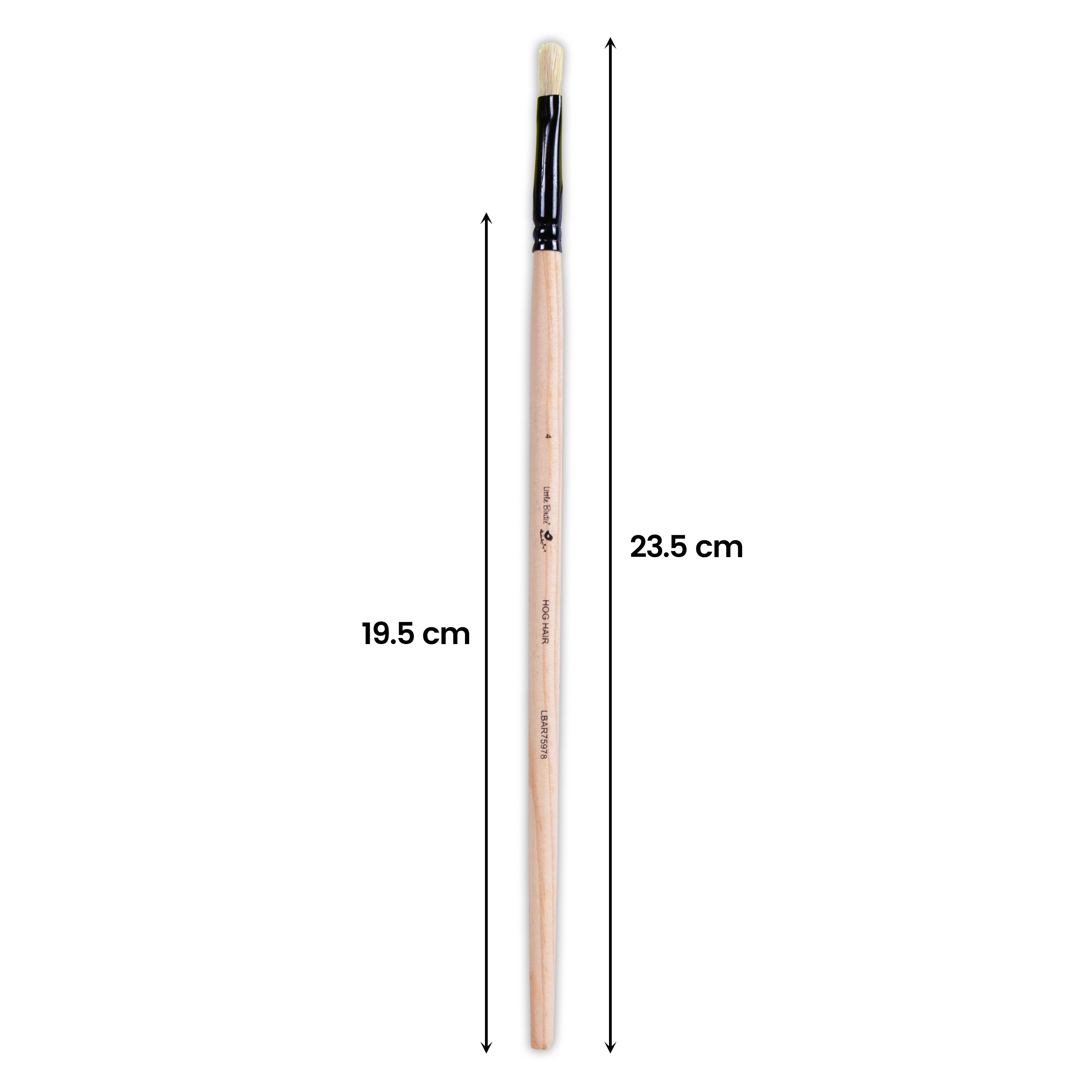 Synthetic Hog Hair Oil Filbert Brush Handle Length 200mm Size 4 1 pc
