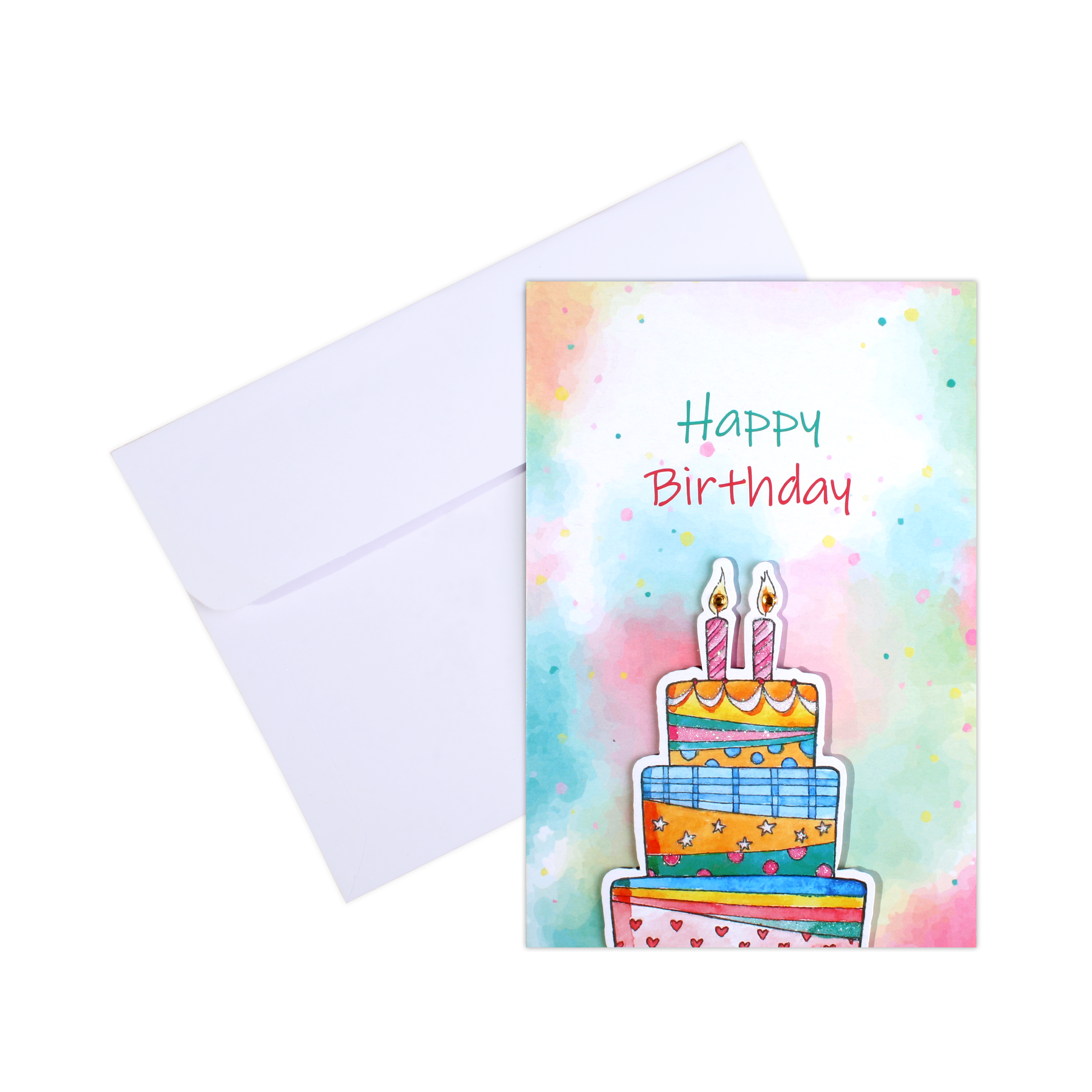 Greeting Card & Envelope Birthday Cake 4 X 6inch