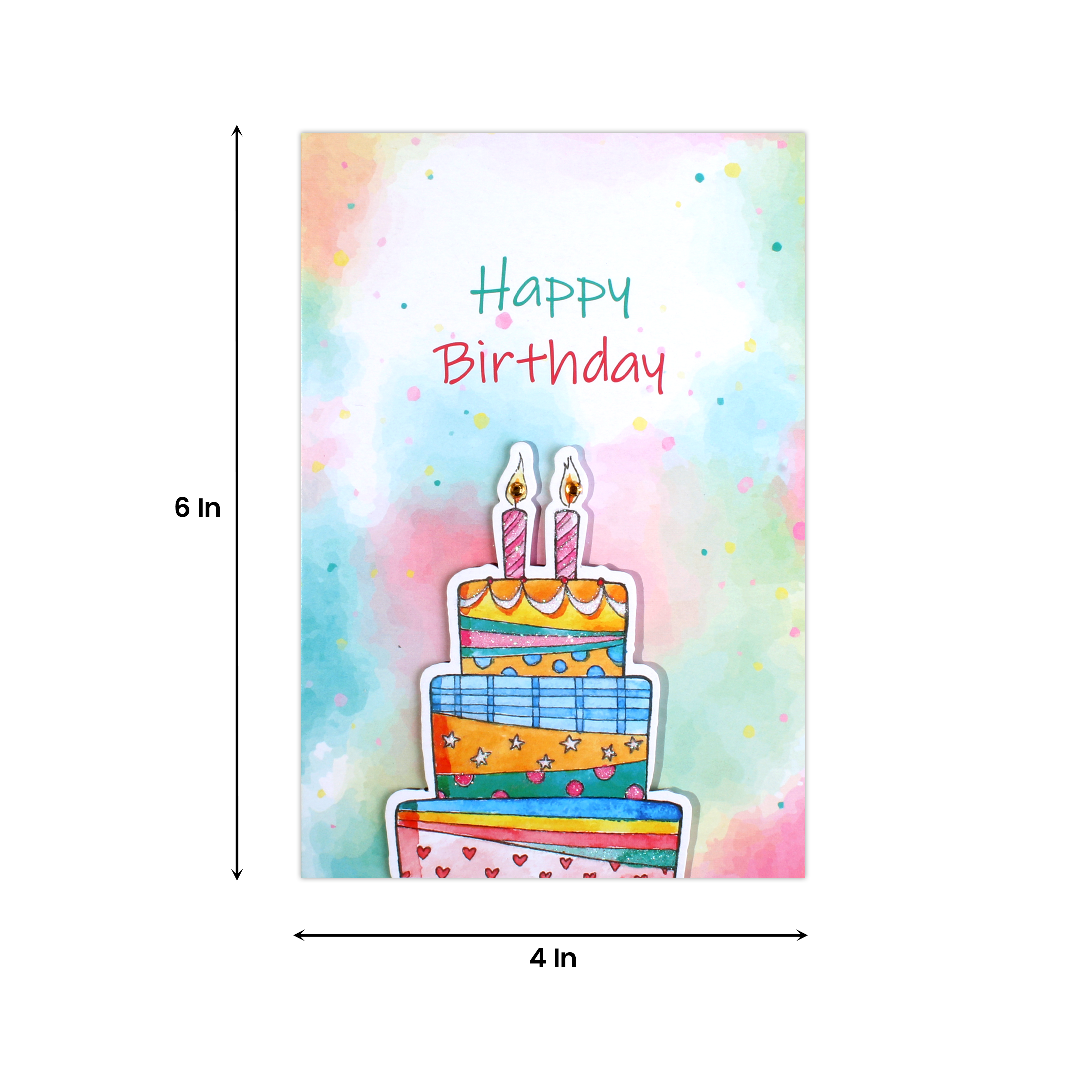 Greeting Card & Envelope Birthday Cake 4 X 6inch