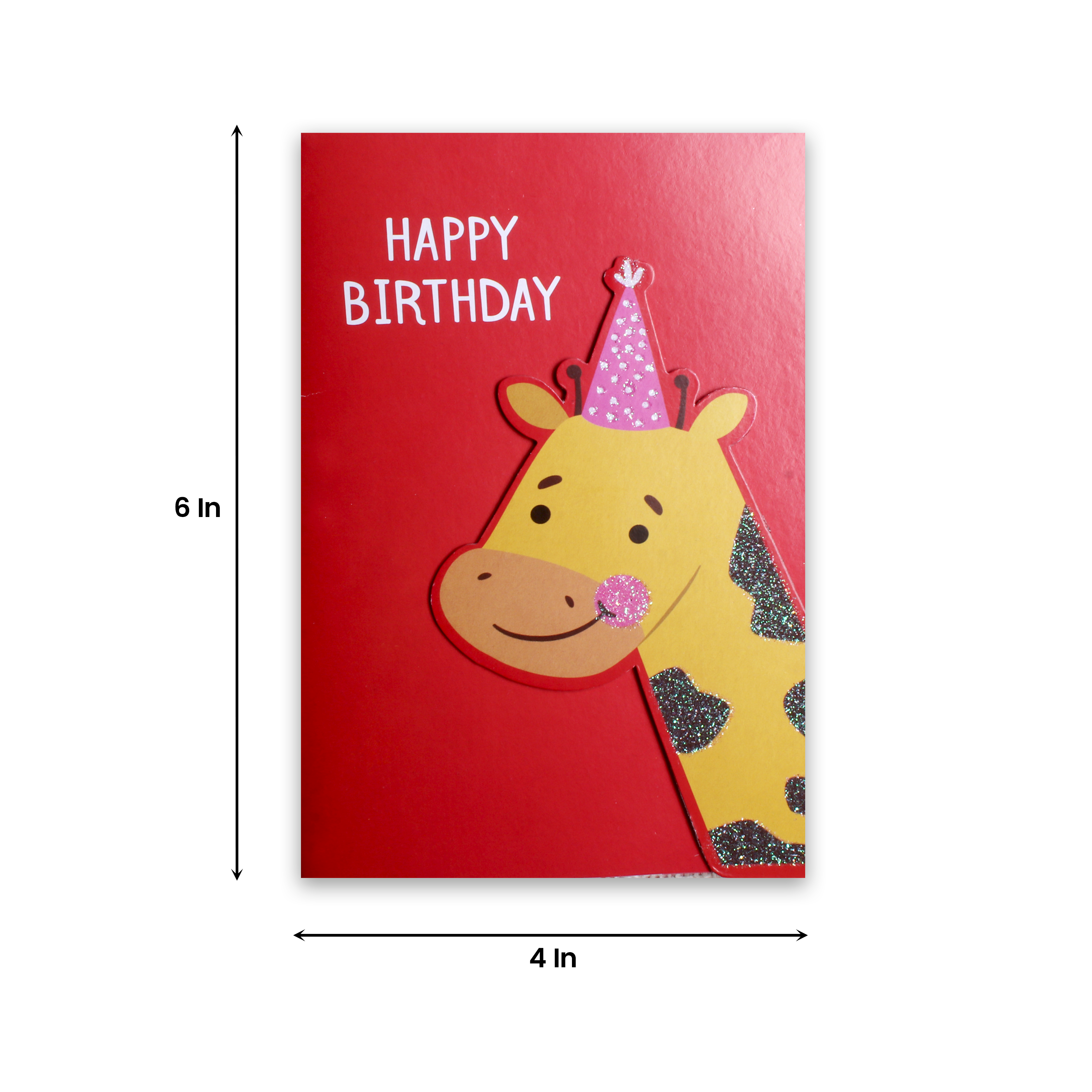 Greeting Card & Envelope Birthday Giraffe 4 X 6inch