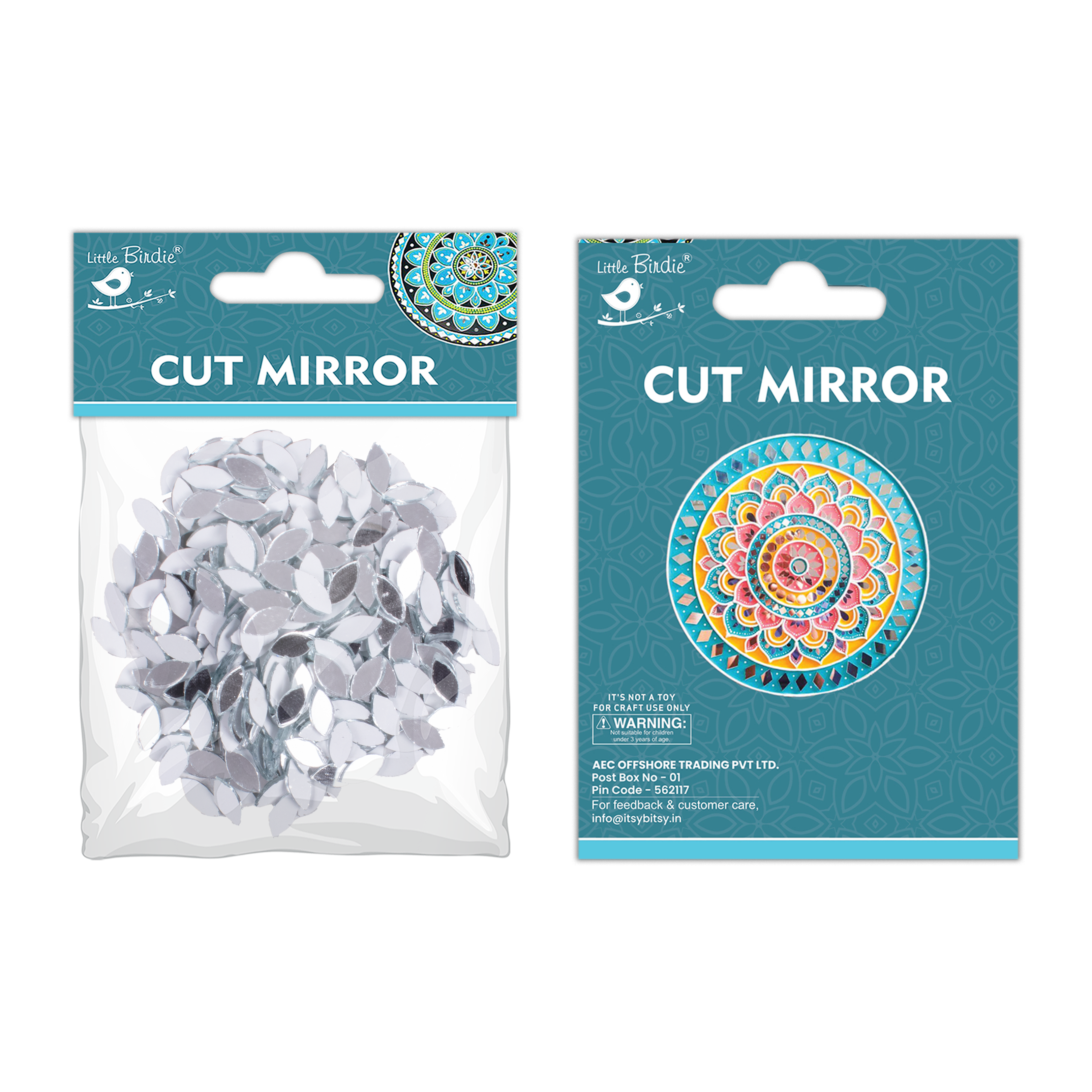 Cut Mirror Leaf 10Mm 50Gms Approx 600pc