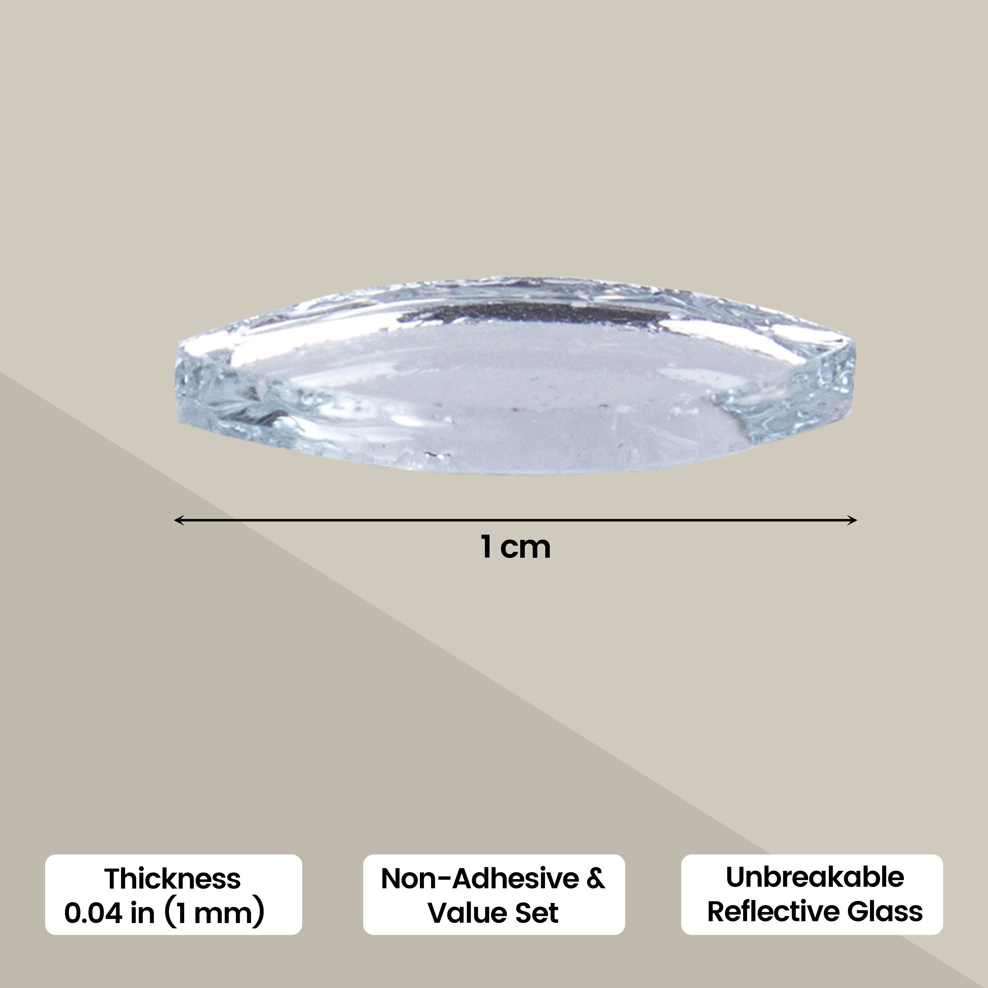 Cut Mirror Leaf 10Mm 50Gms Approx 600pc