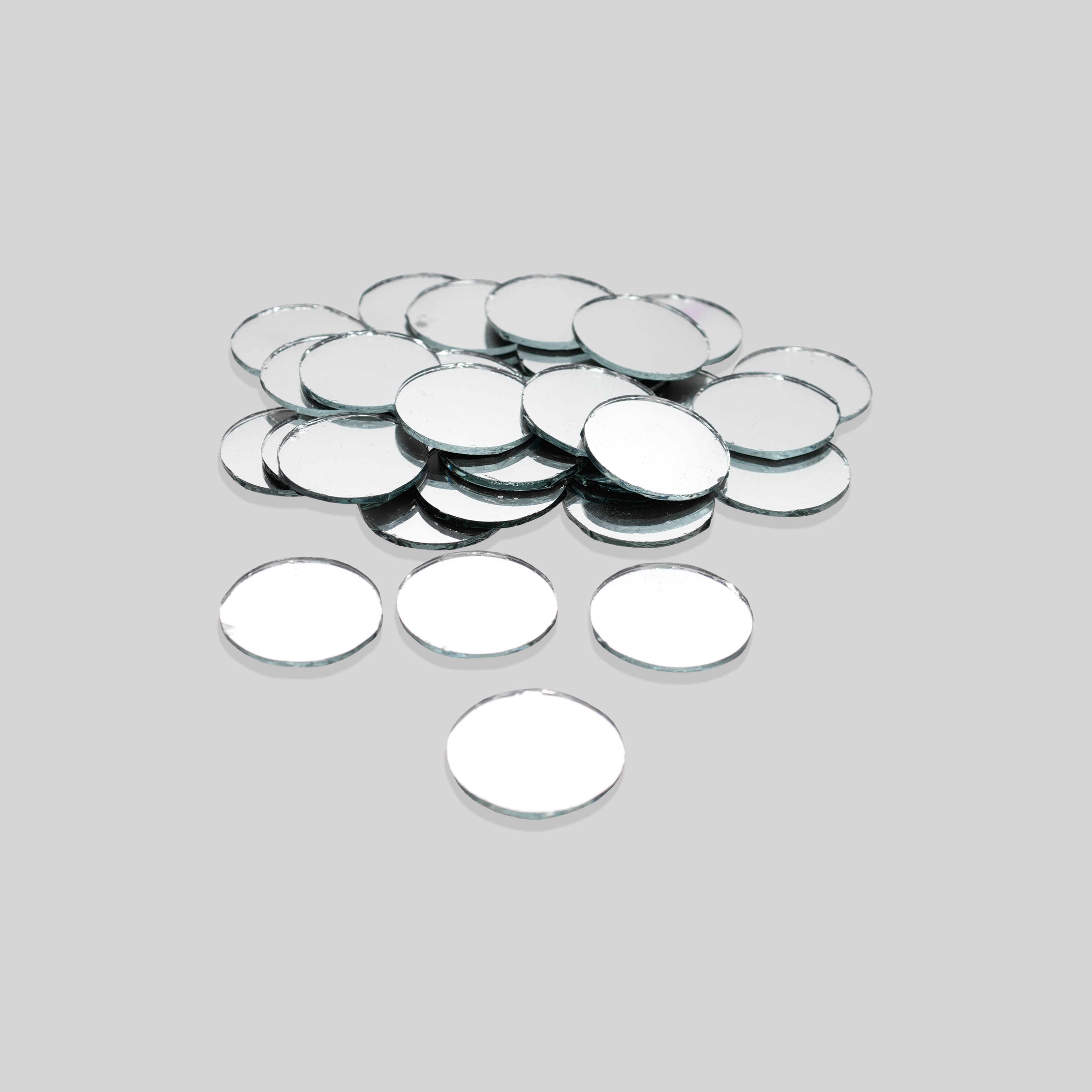 Cut Mirror Round 15Mm 50Gms Approx 103pc